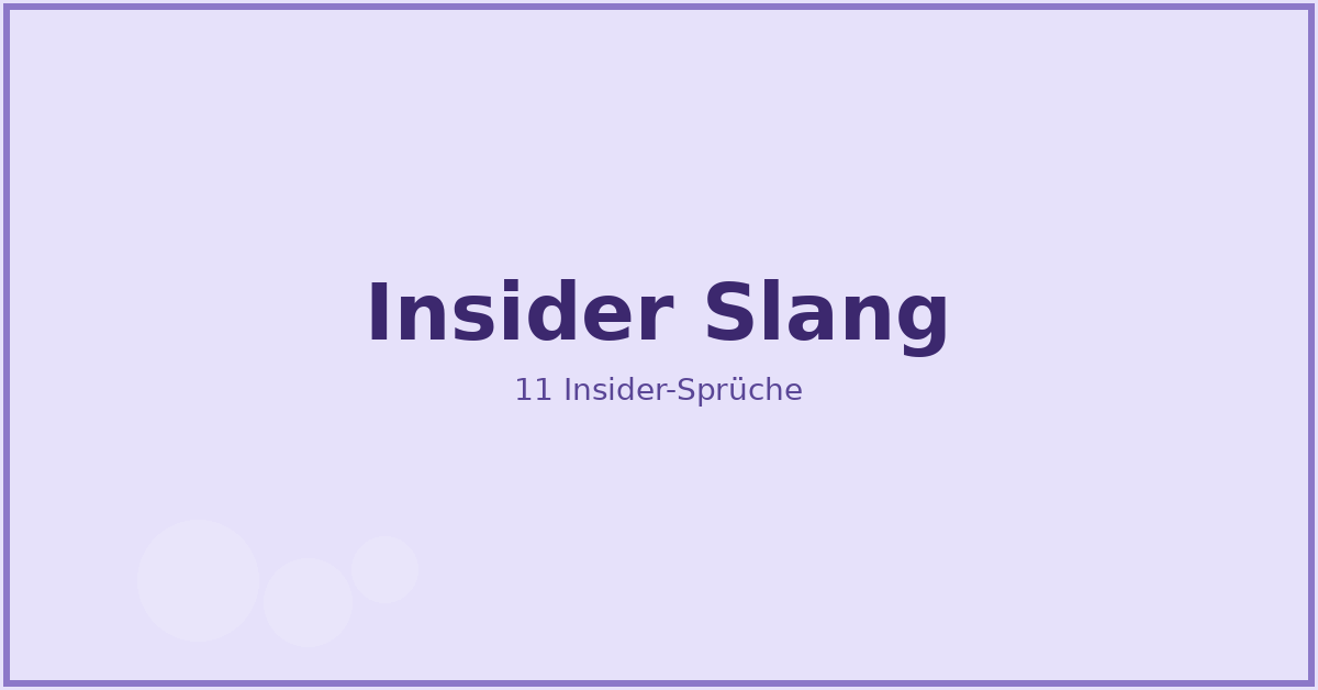 Insider Slang
