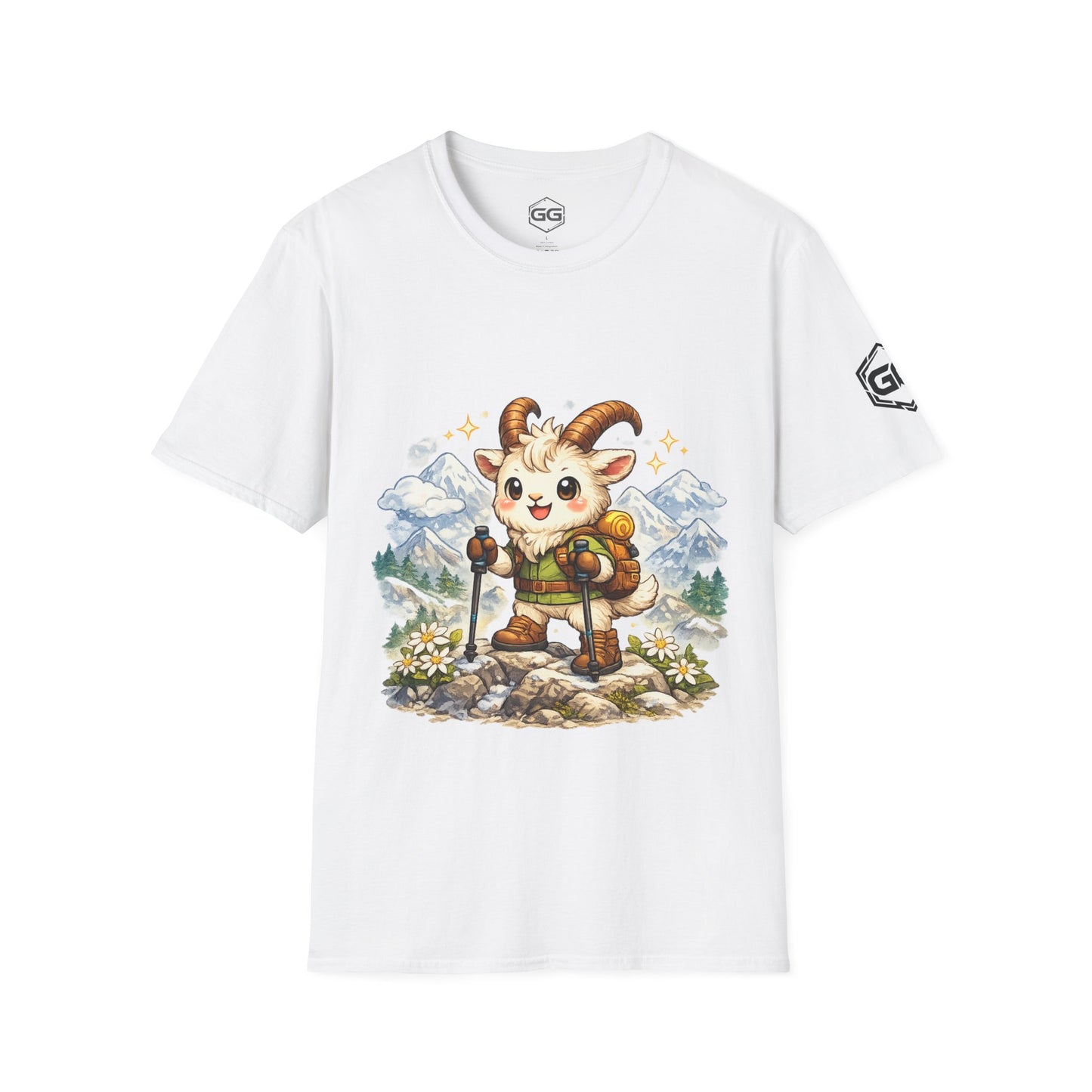 front:0 | Bergziege T-Shirt – Vorderansicht in Weiß