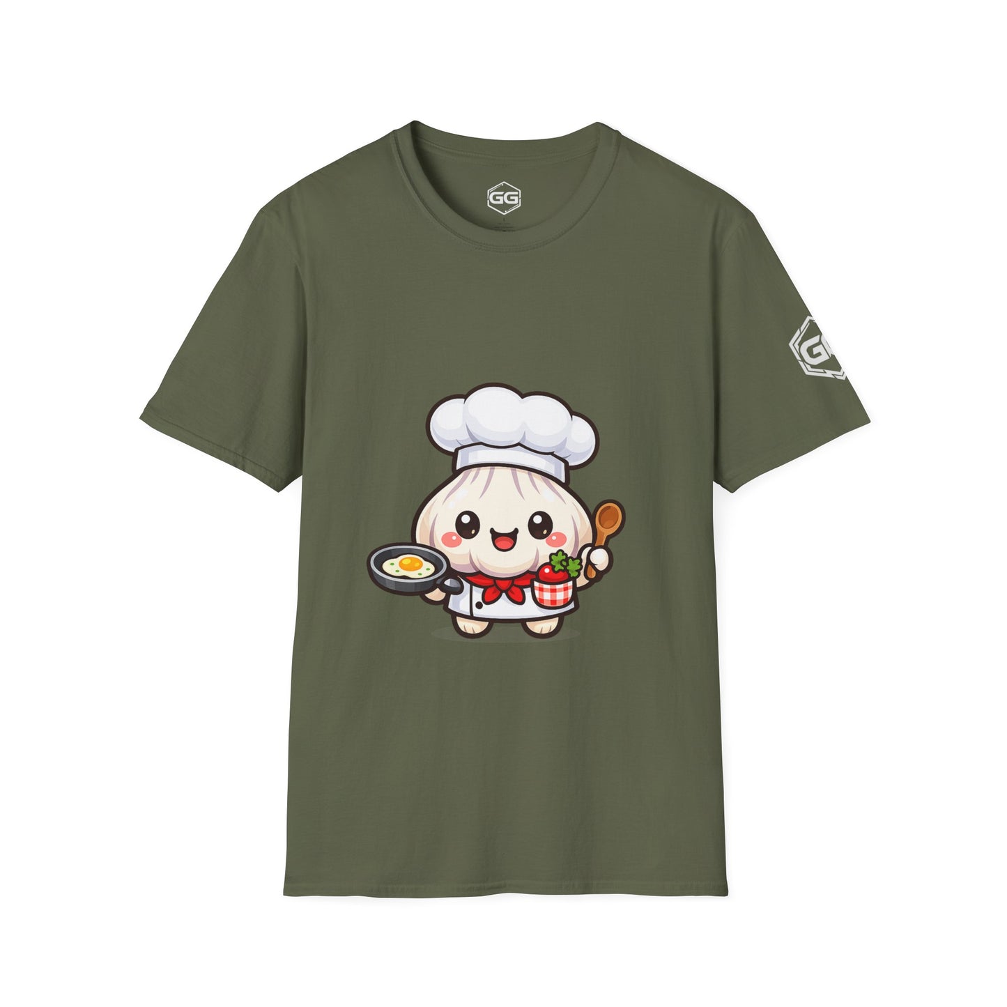 front:5 | Garlic Chef T-Shirt – Vorderansicht in Militärgrün