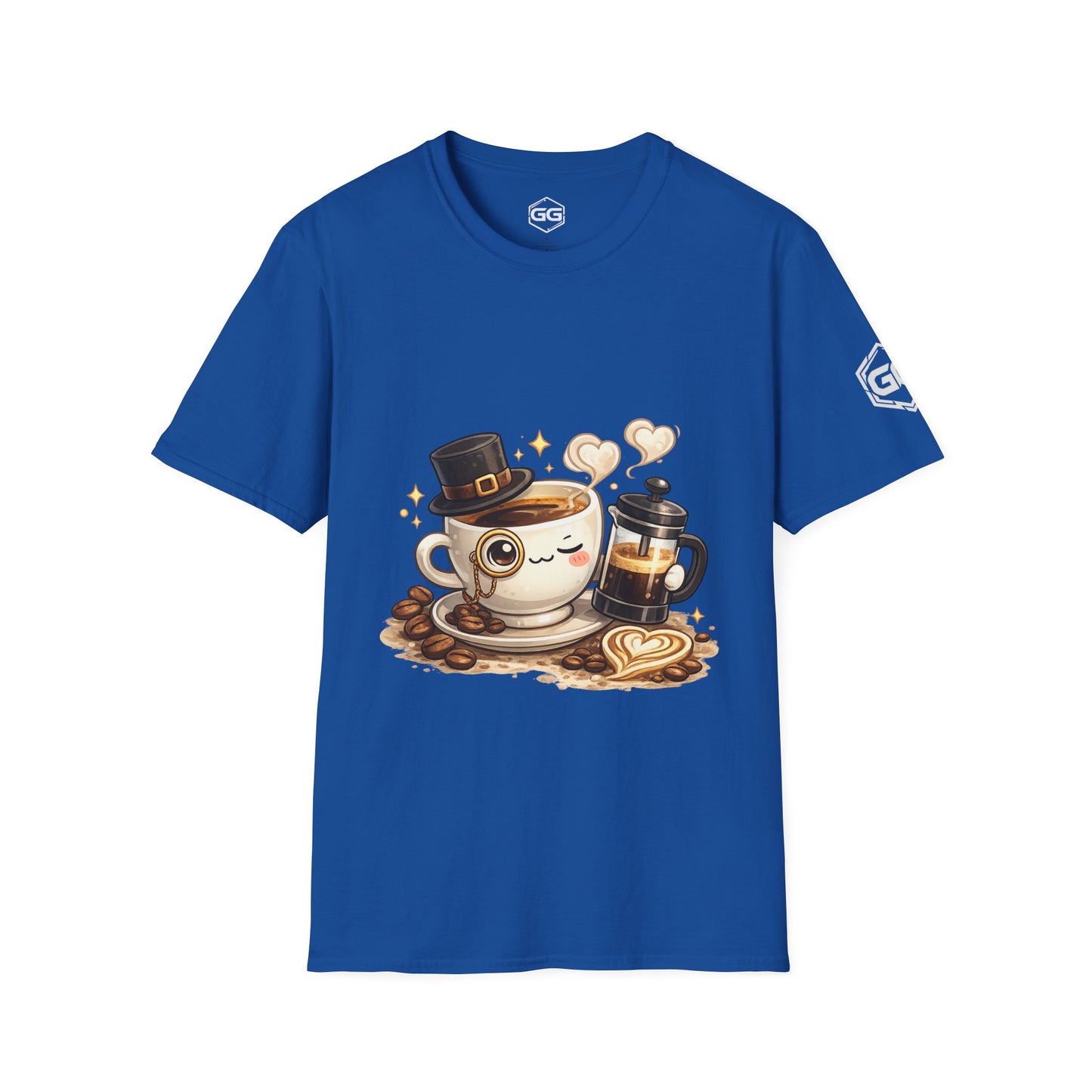 front:8 | Kaffee-Snob T-Shirt – Vorderansicht in Royalblau