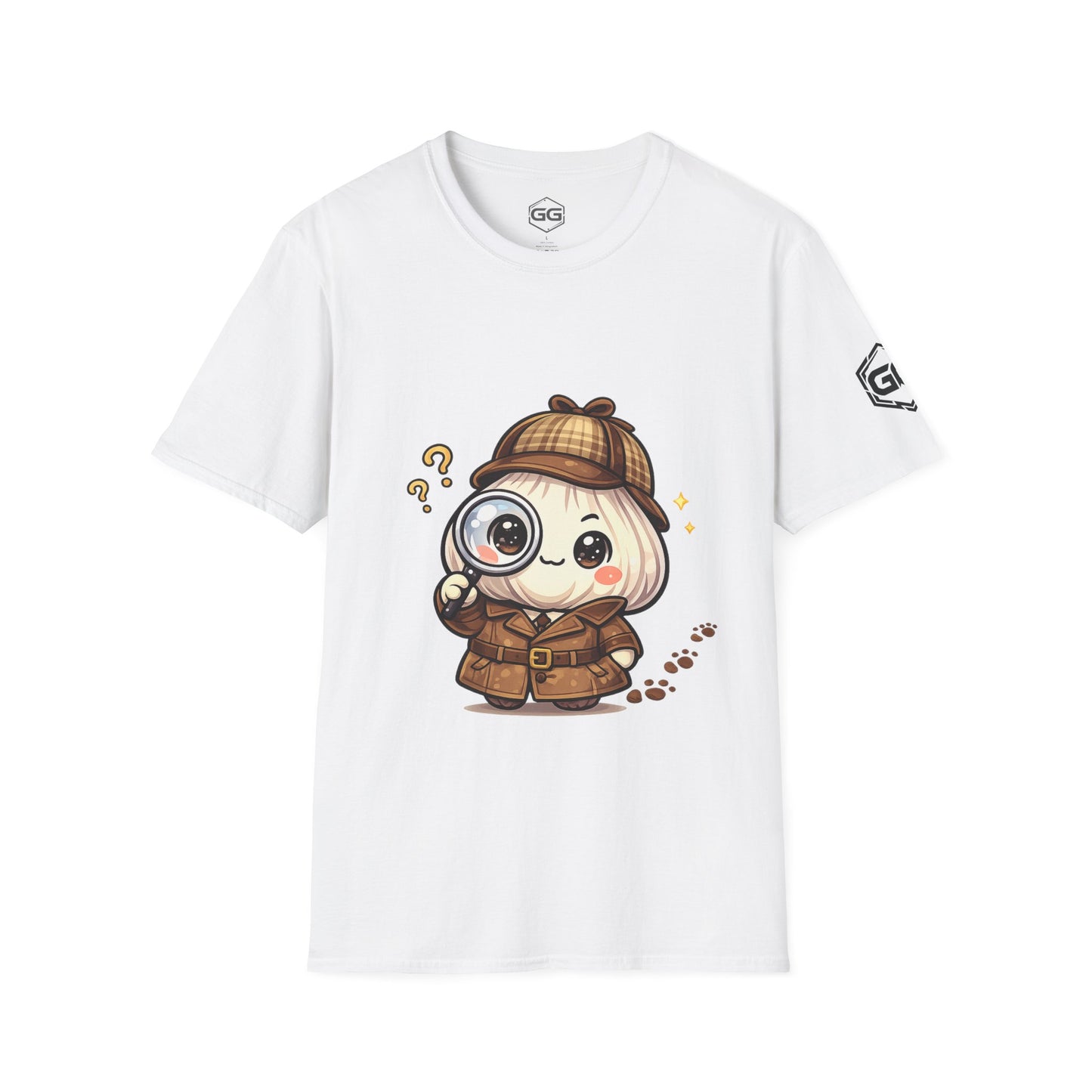 front:0 | Garlic Detective T-Shirt – Vorderansicht in Weiß