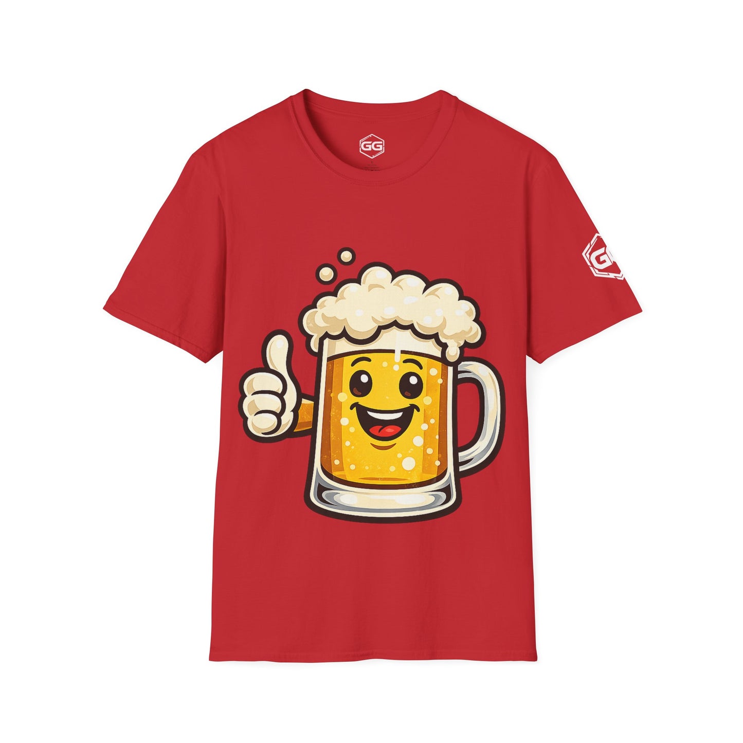 front:10 | Lustiger Bierkrug – Unisex T-Shirt – Vorderansicht in Rot