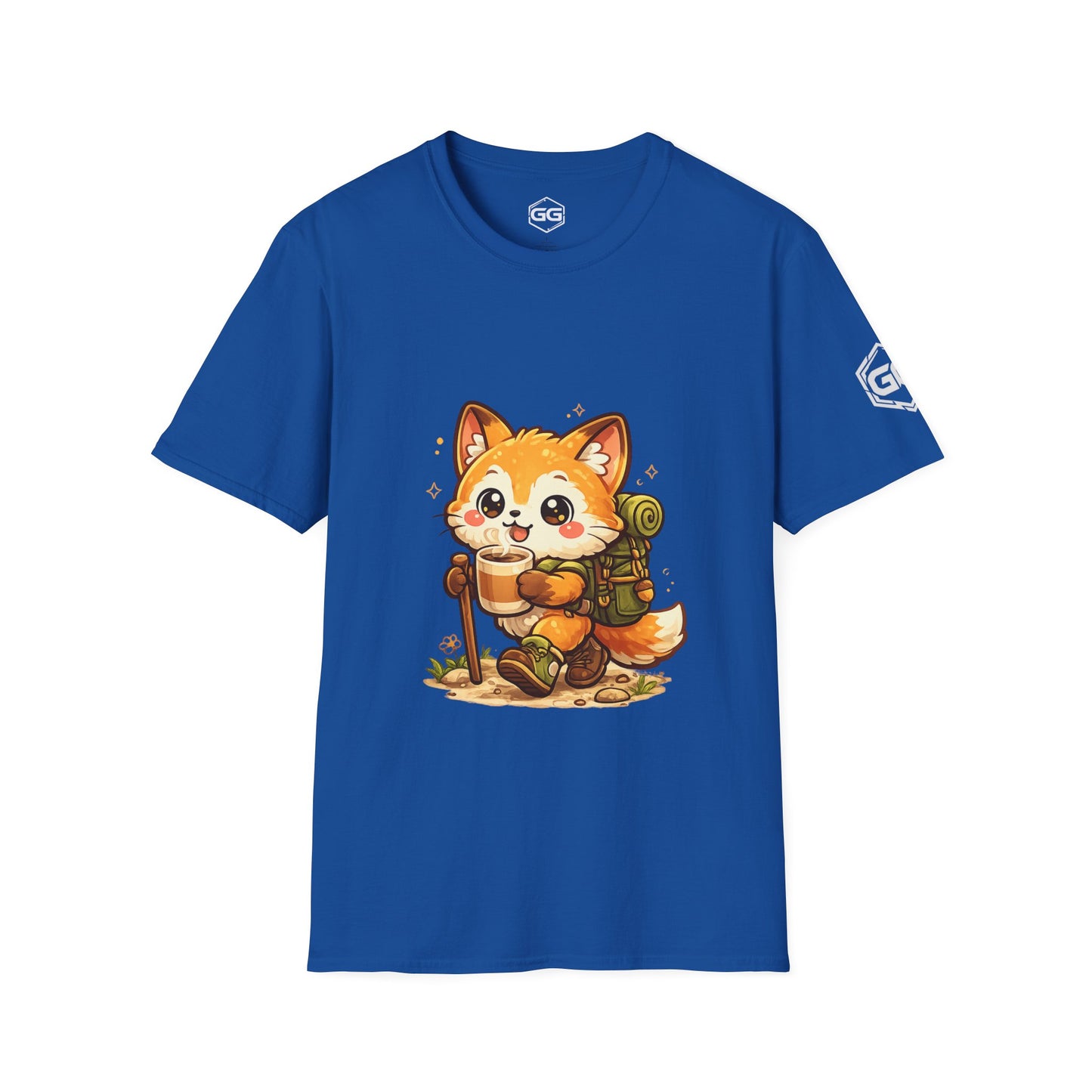 front:8 | Fuchs Wandern – Abenteuer T-Shirt – Vorderansicht in Royalblau