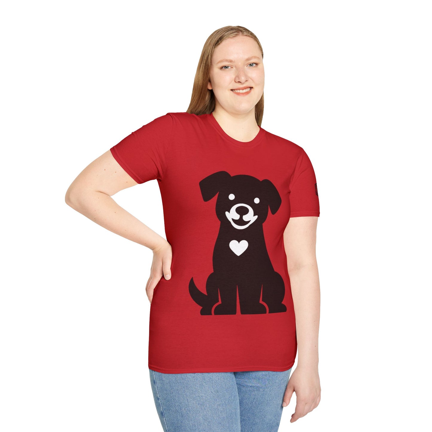 Unisex T-Shirt – Hund umarmt Herz (Gildan 64000) | Garlik Goods