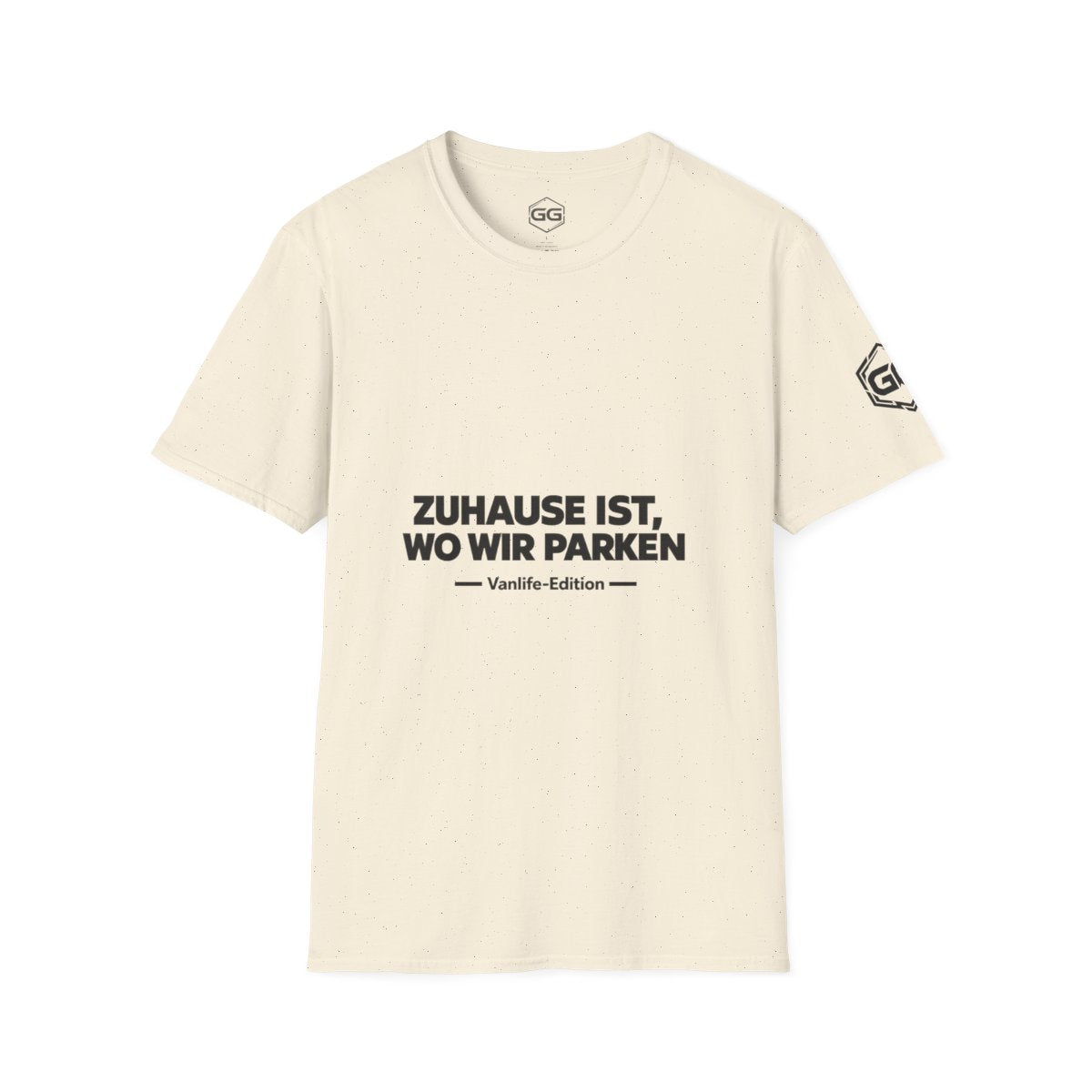 front:4 | Home Is Where We Park T-Shirt — Vanlife Edition – Vorderansicht in Natur