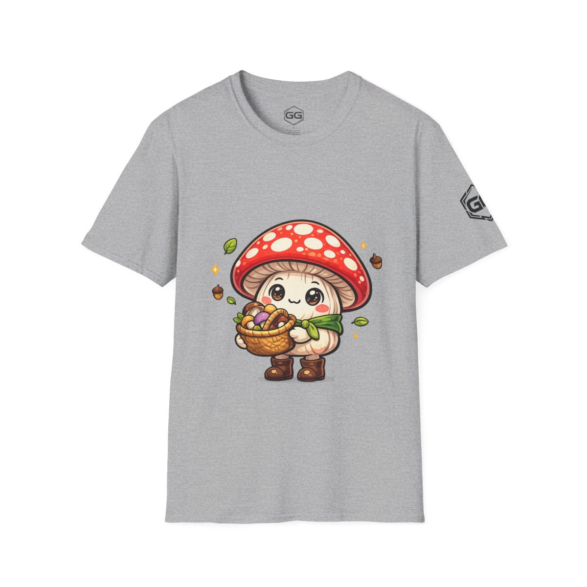 front:2 | Mushroom Forager T-Shirt – Vorderansicht in Sportgrau
