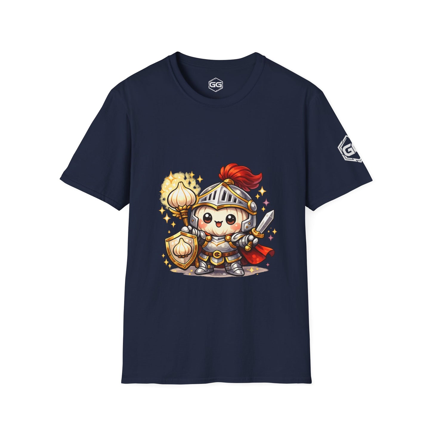 front:9 | Knoblauch Ritter T-Shirt – Vorderansicht in Marineblau