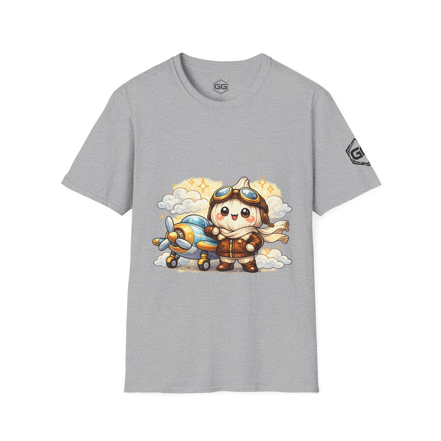 front:2 | Knoblauch Pilot T-Shirt – Vorderansicht in Sportgrau