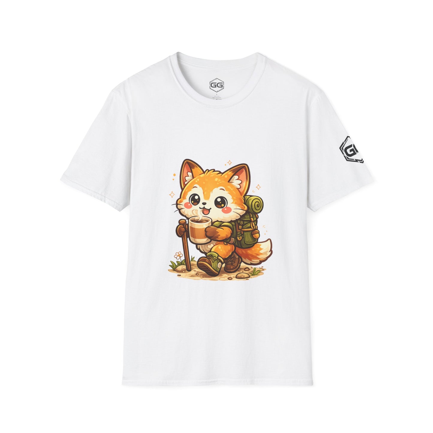 front:0 | Fuchs Wandern – Abenteuer T-Shirt – Vorderansicht in Weiß
