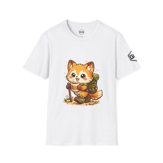 front:0 | Fuchs Wandern – Abenteuer T-Shirt – Vorderansicht in Weiß