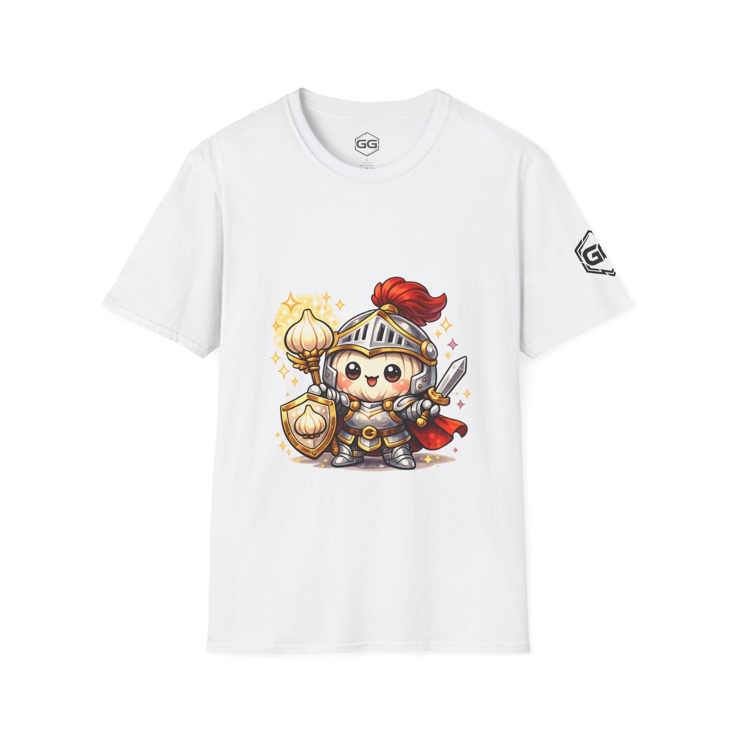 front:0 | Knoblauch Ritter T-Shirt – Vorderansicht in Weiß