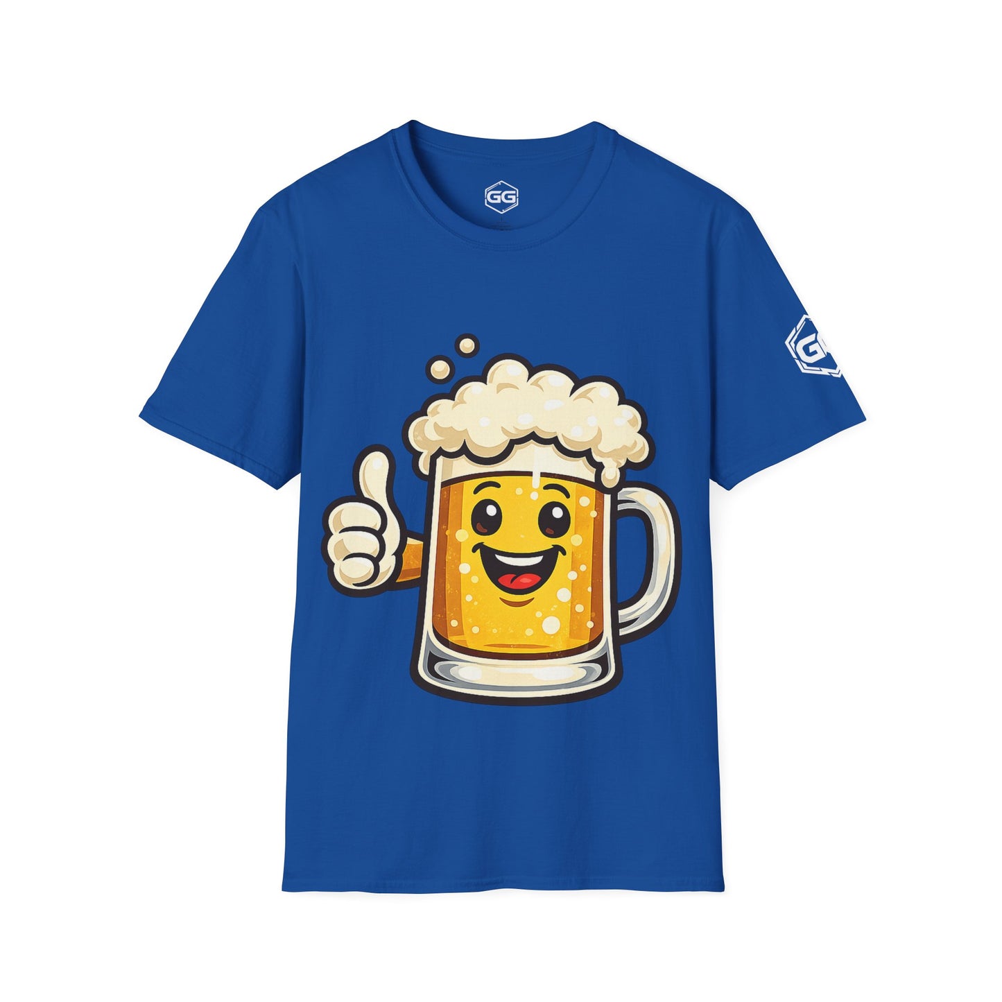 front:8 | Lustiger Bierkrug – Unisex T-Shirt – Vorderansicht in Royalblau