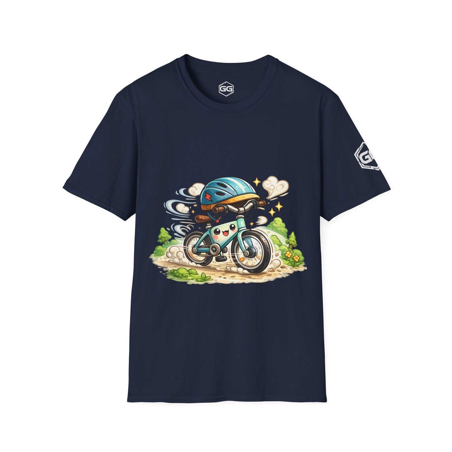 front:9 | Radl-Wahnsinn T-Shirt – Vorderansicht in Navy