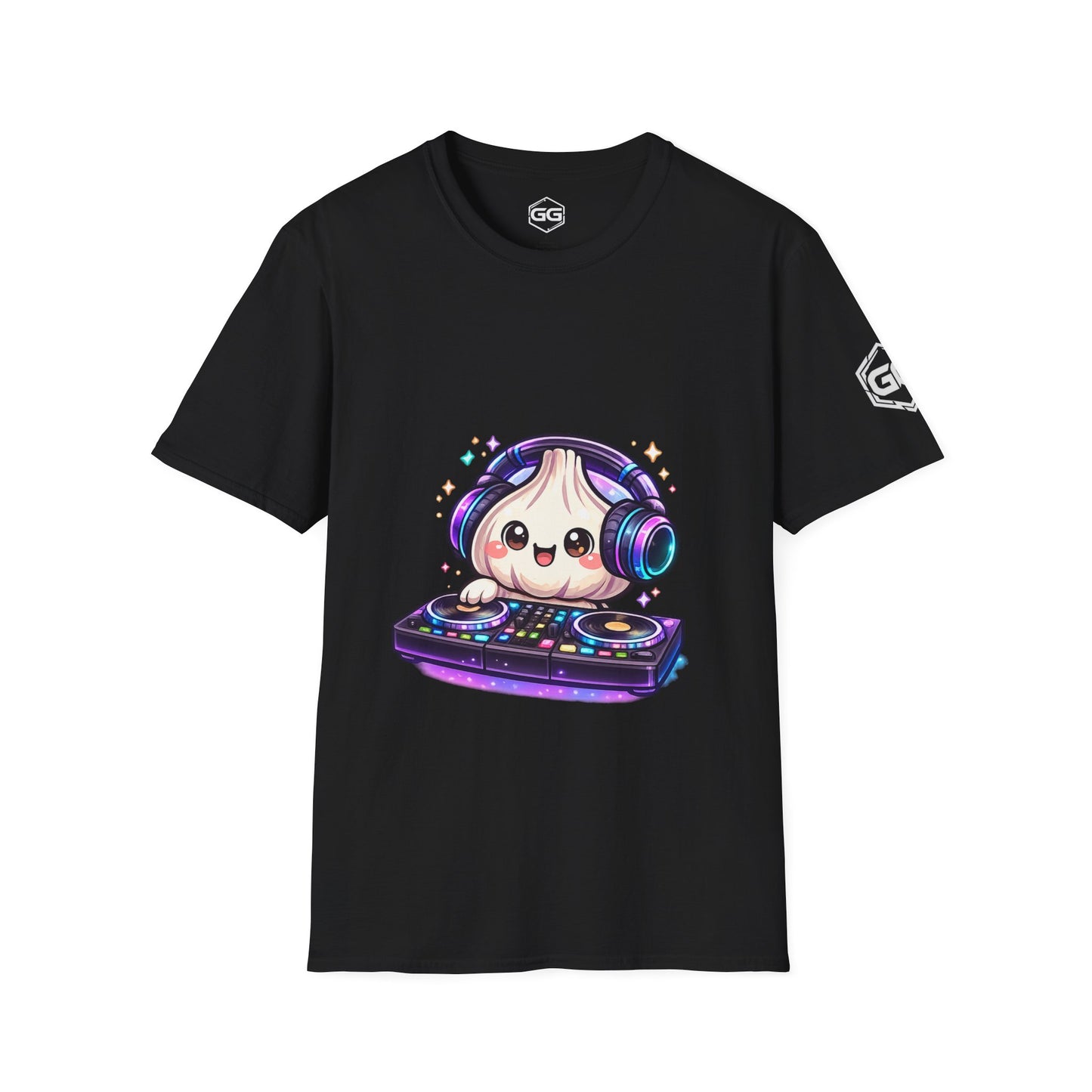 front:1 | Garlic DJ T-Shirt – Vorderansicht in Schwarz