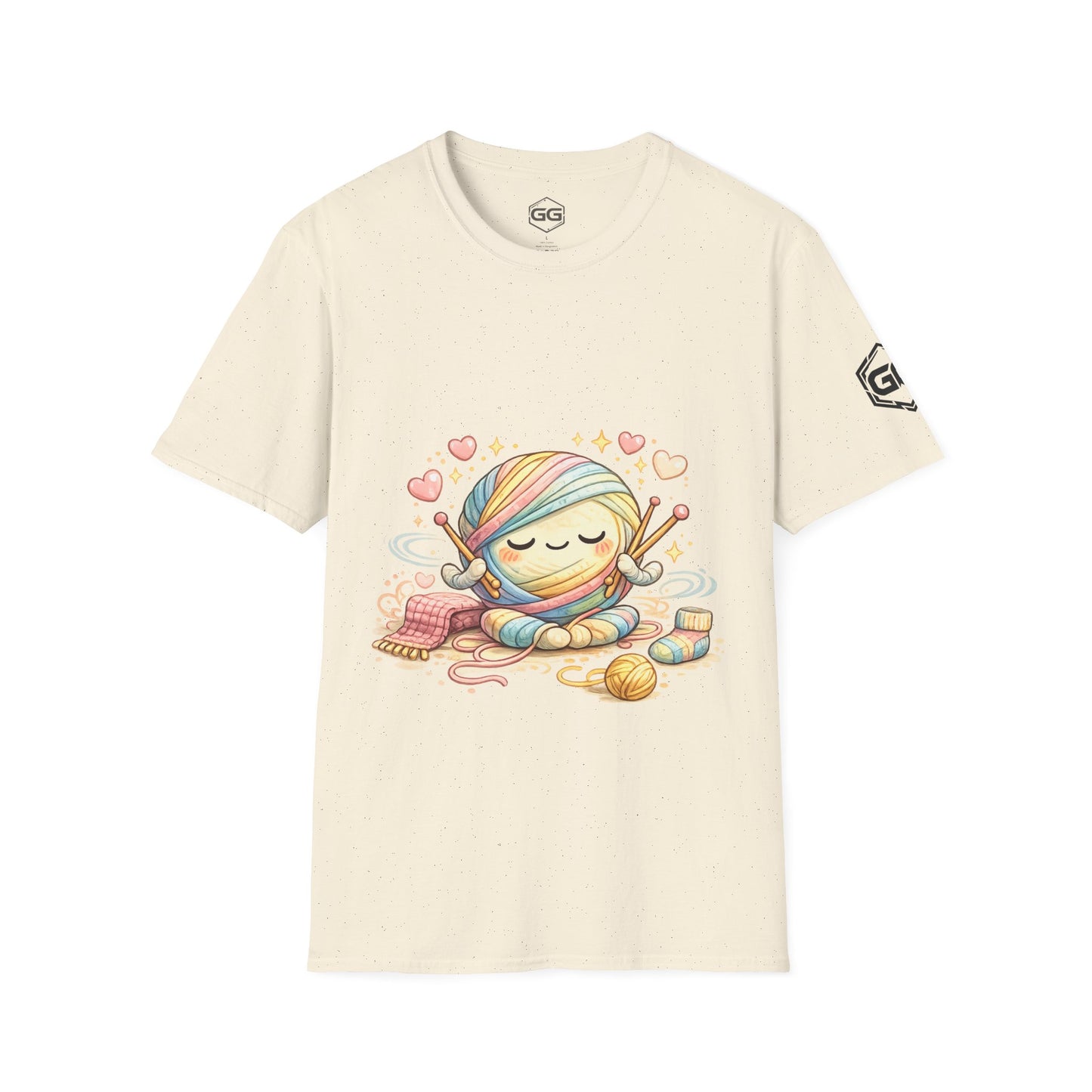 front:4 | Stricken ist mein Yoga T-Shirt – Vorderansicht in Natur