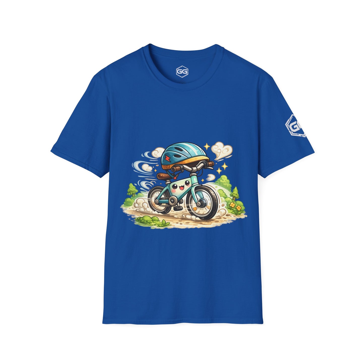 front:8 | Radl-Wahnsinn T-Shirt – Vorderansicht in Royalblau