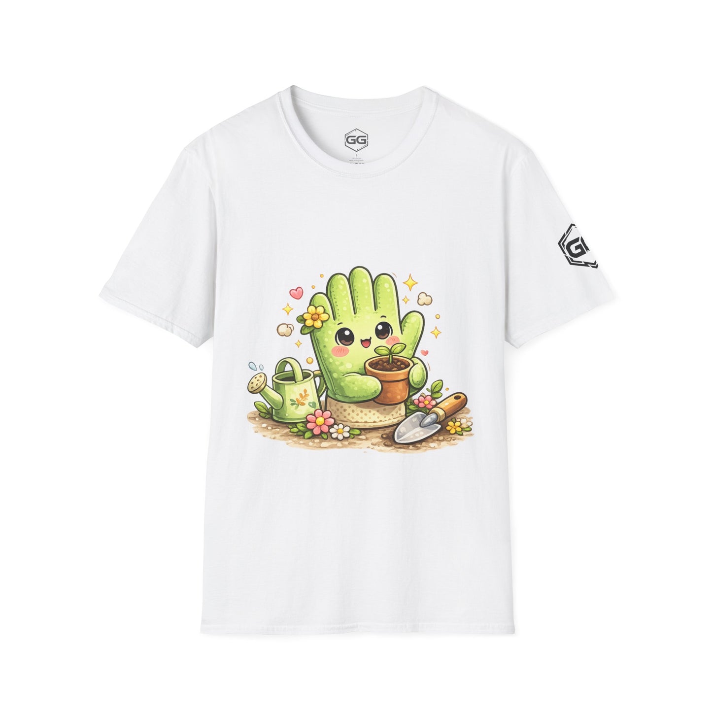 front:0 | Grüner Daumen T-Shirt – Vorderansicht in Weiß