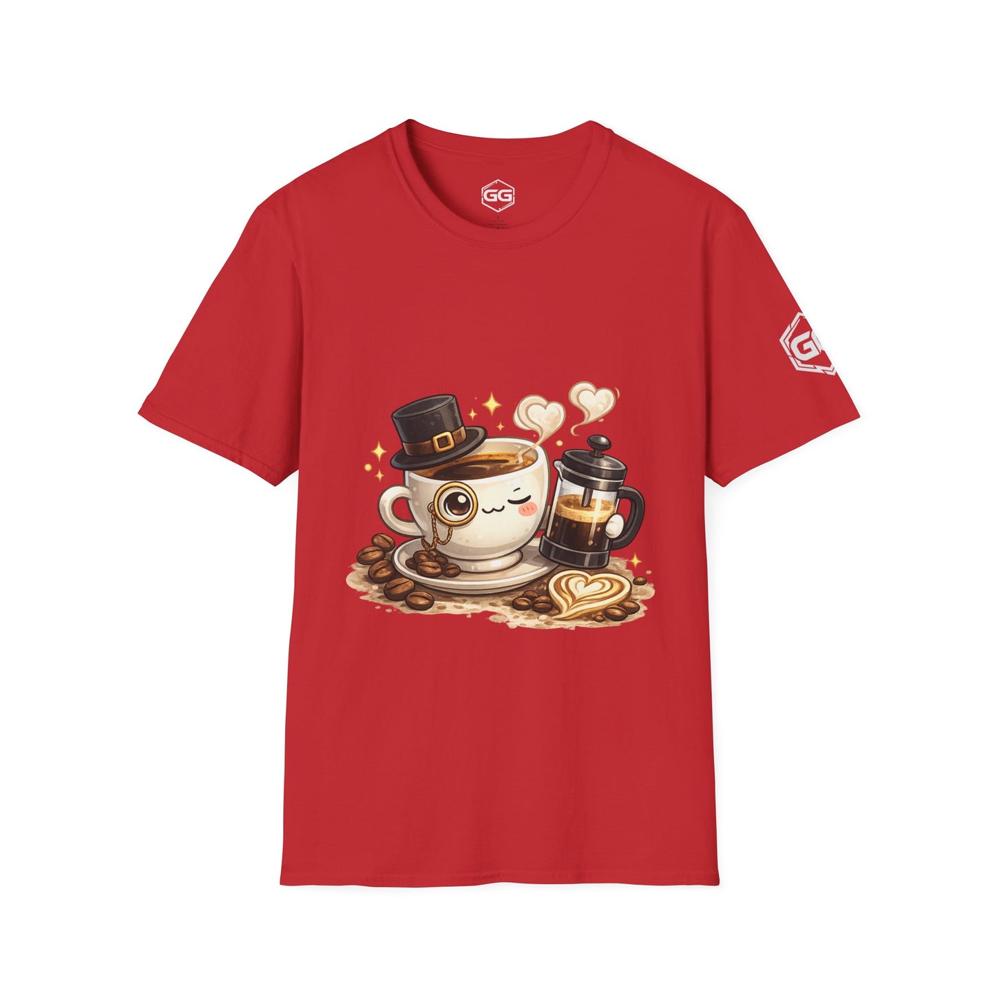 front:10 | Kaffee-Snob T-Shirt – Vorderansicht in Rot