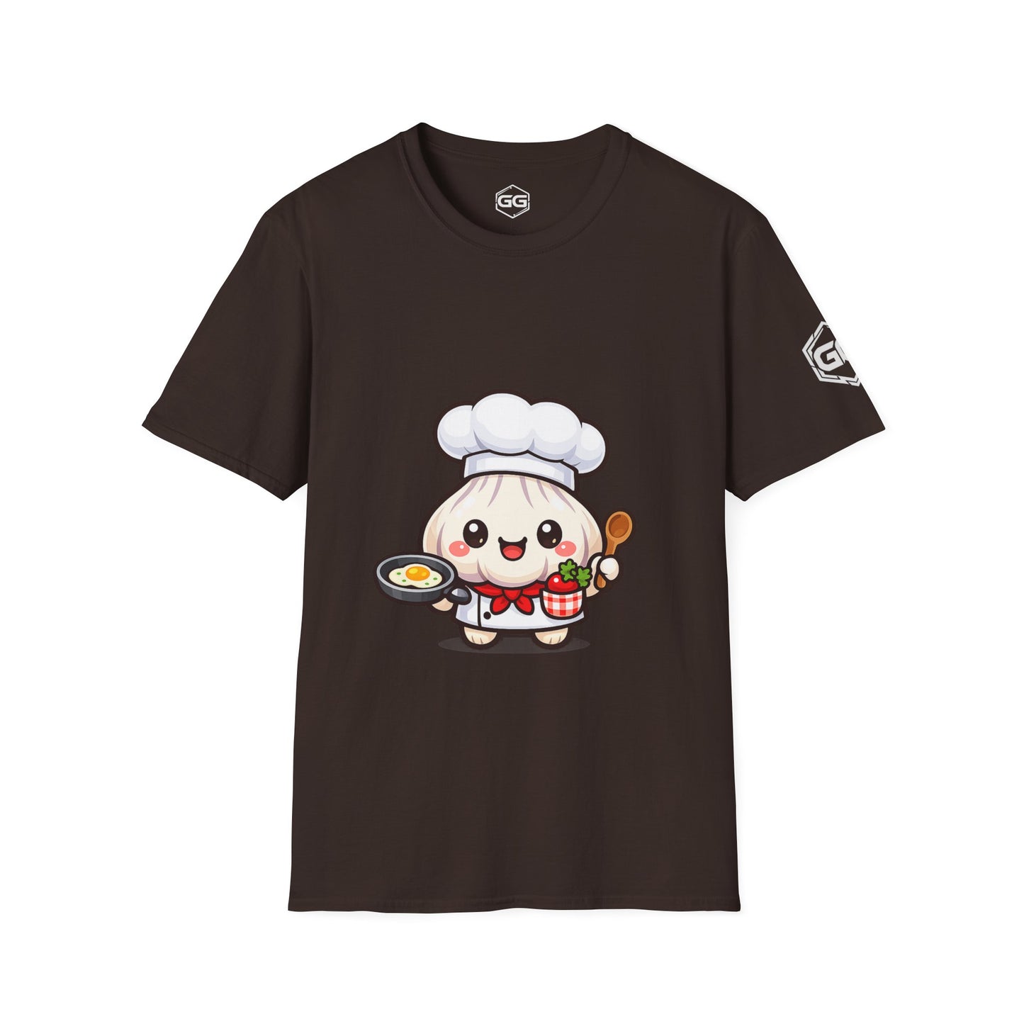 front:3 | Garlic Chef T-Shirt – Vorderansicht in Dunkelbraun