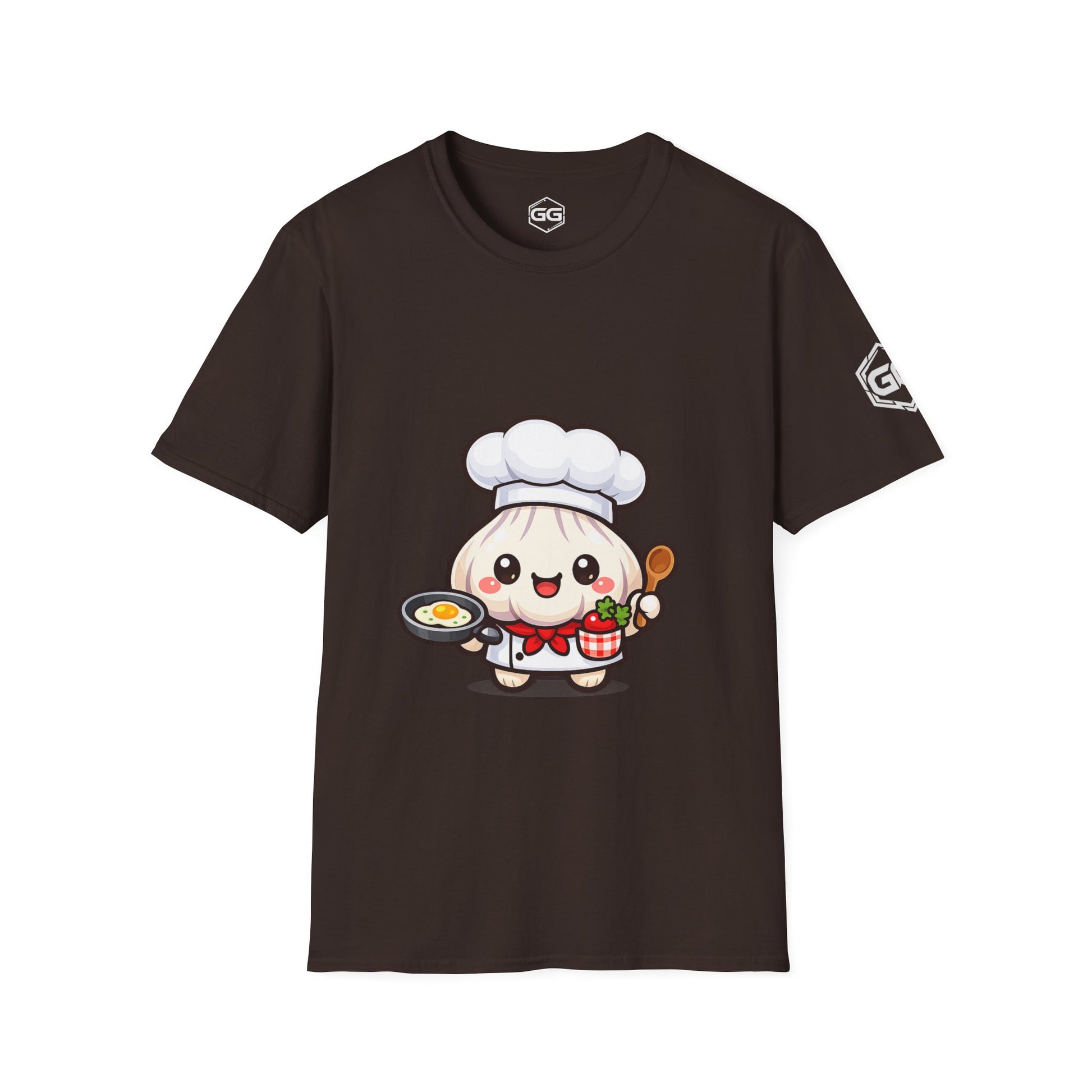 front:3 | Garlic Chef T-Shirt – Vorderansicht in Dunkelbraun