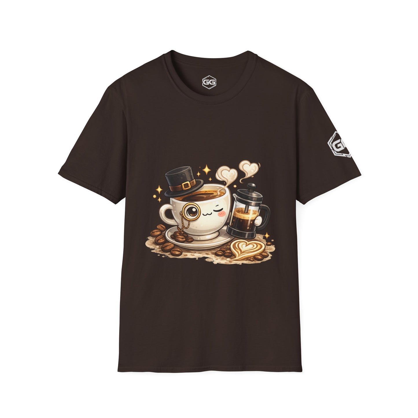 front:3 | Kaffee-Snob T-Shirt – Vorderansicht in Dunkelbraun