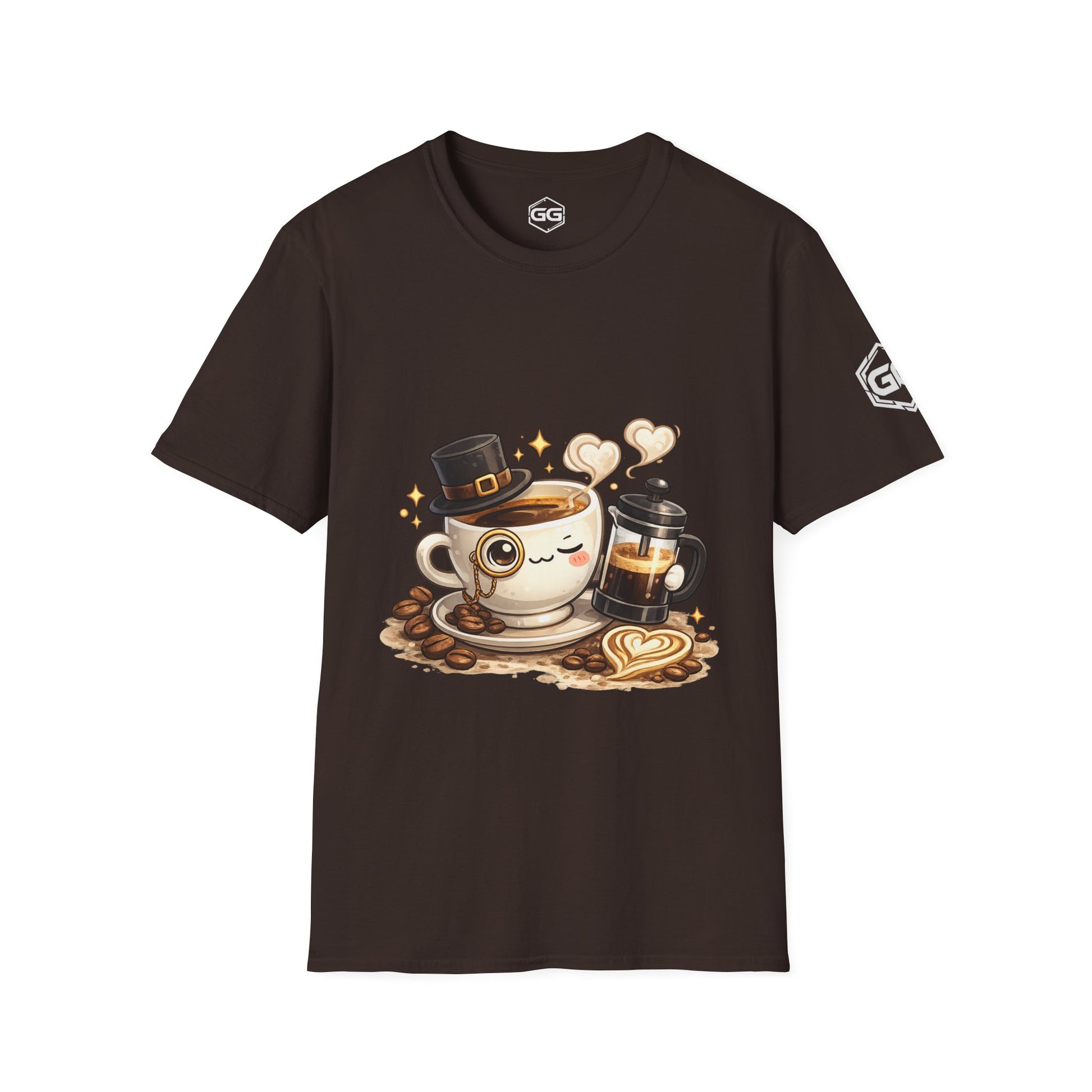 front:3 | Kaffee-Snob T-Shirt – Vorderansicht in Dunkelbraun
