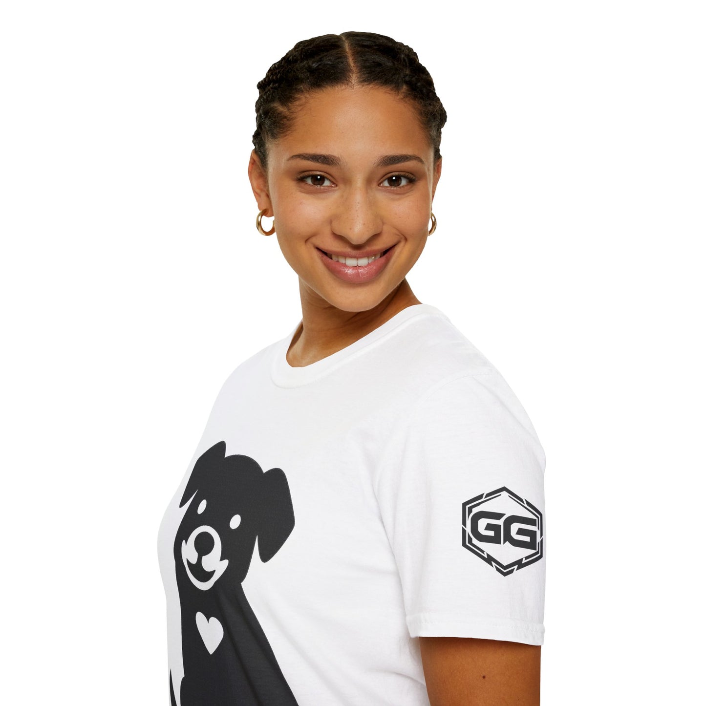 Unisex T-Shirt – Hund umarmt Herz (Gildan 64000) | Garlik Goods