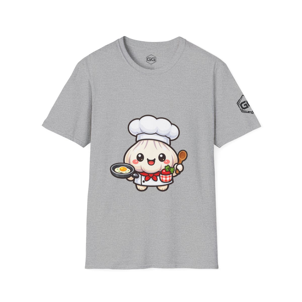 front:2 | Garlic Chef T-Shirt – Vorderansicht in Sportgrau