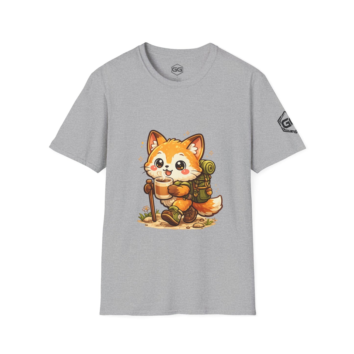 front:2 | Fuchs Wandern – Abenteuer T-Shirt – Vorderansicht in Sportgrau