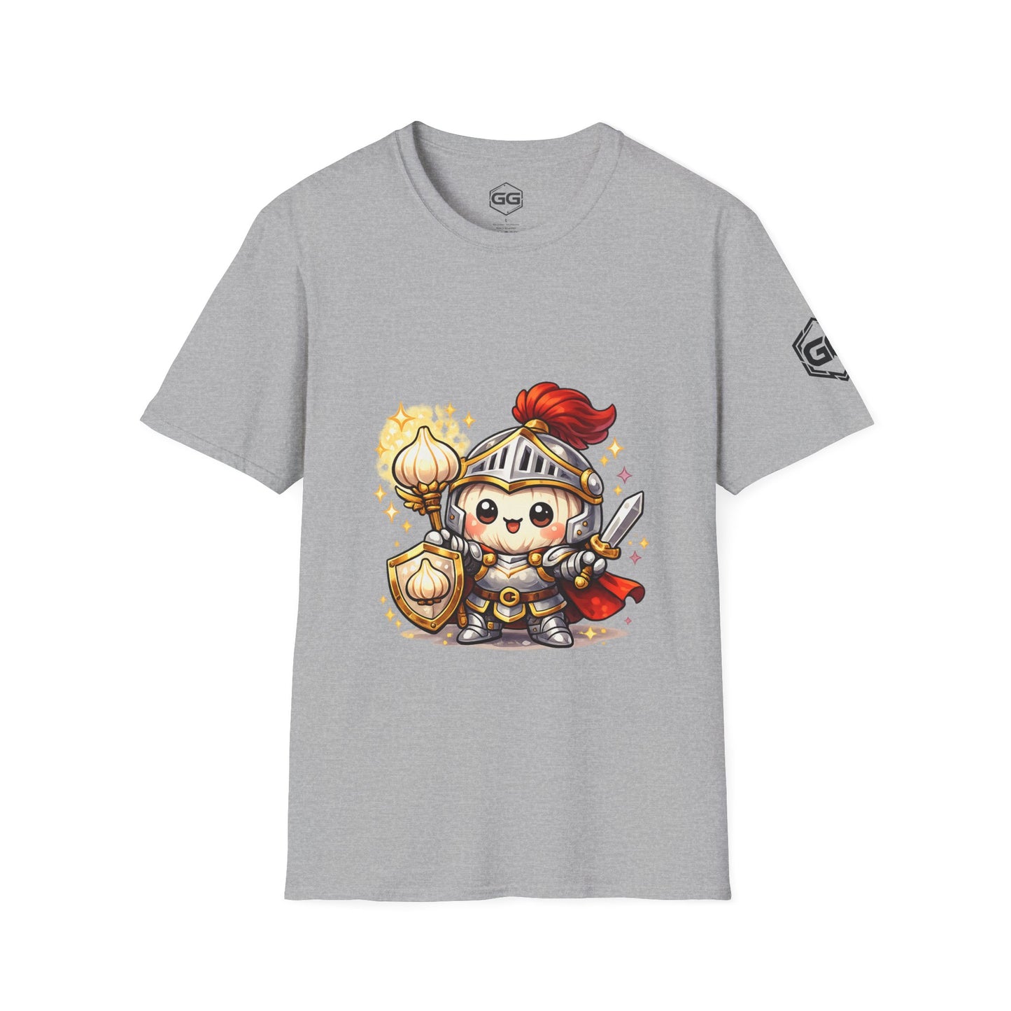 front:2 | Knoblauch Ritter T-Shirt – Vorderansicht in Sportgrau