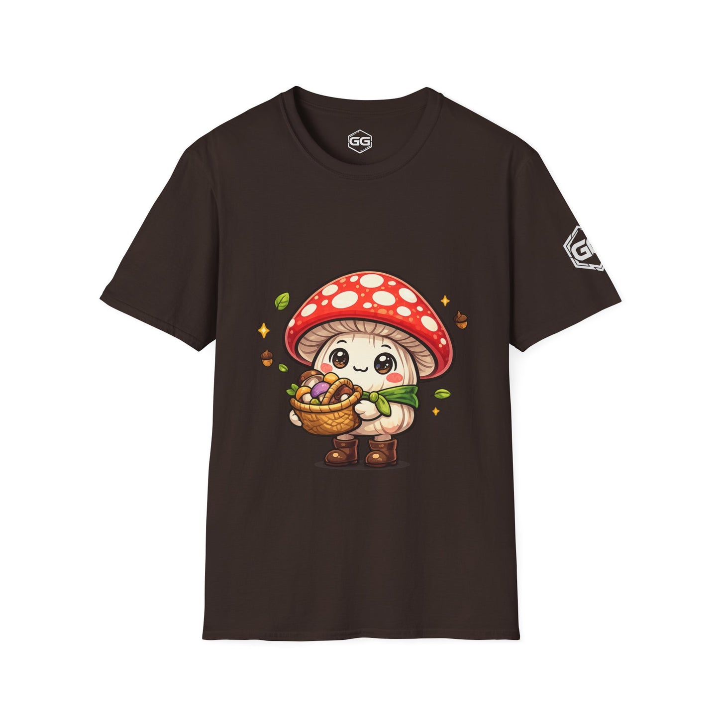 front:3 | Mushroom Forager T-Shirt – Vorderansicht in Dunkelbraun