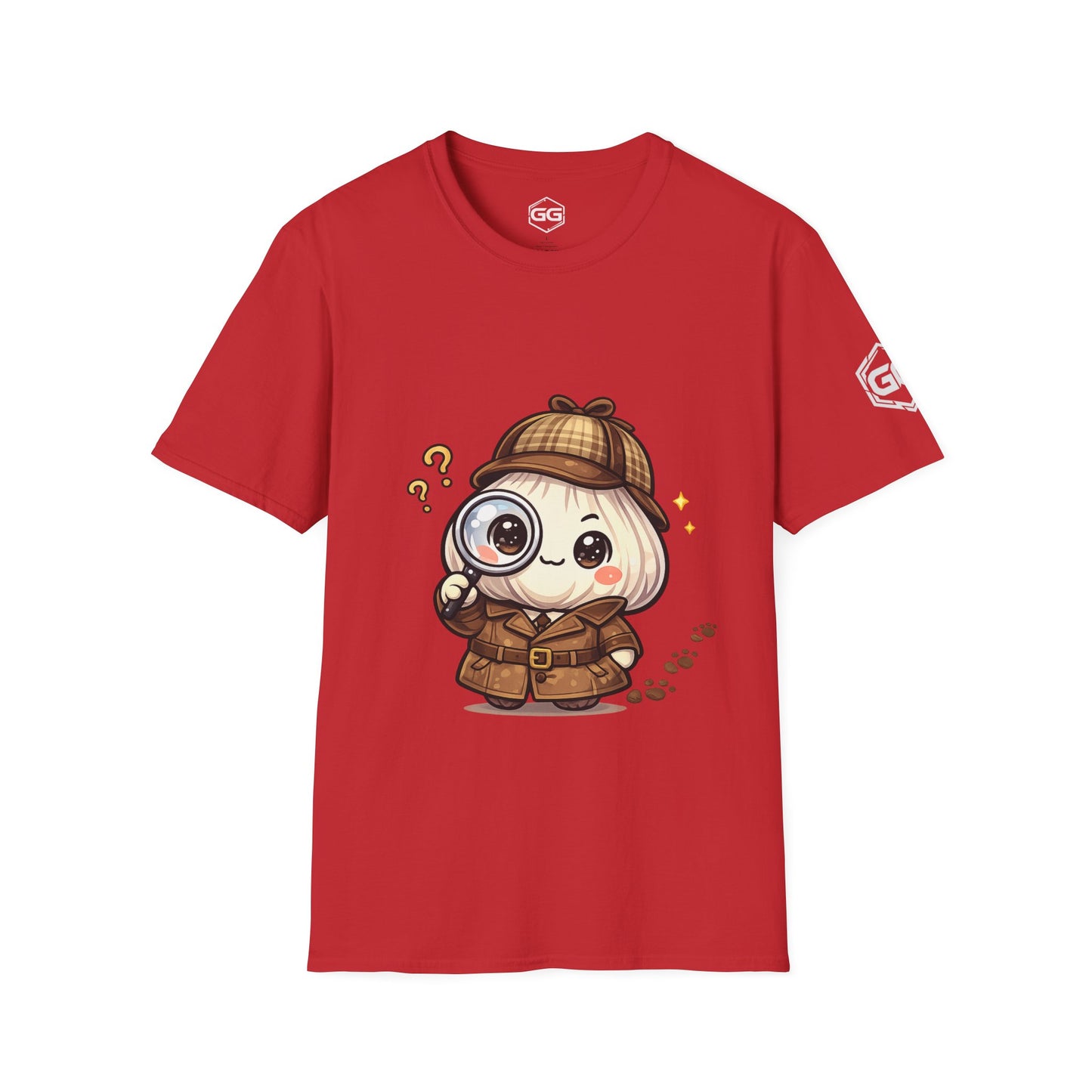front:10 | Garlic Detective T-Shirt – Vorderansicht in Rot