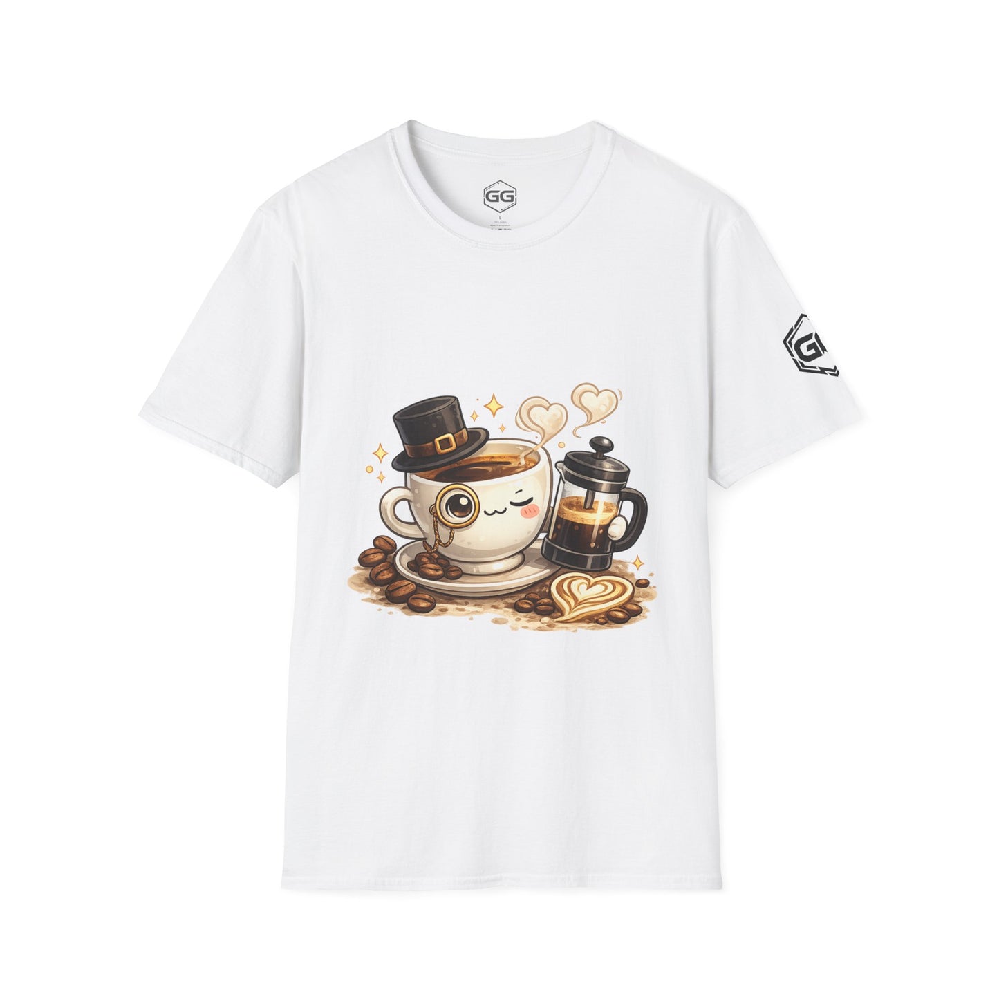 front:0 | Kaffee-Snob T-Shirt – Vorderansicht in Weiß