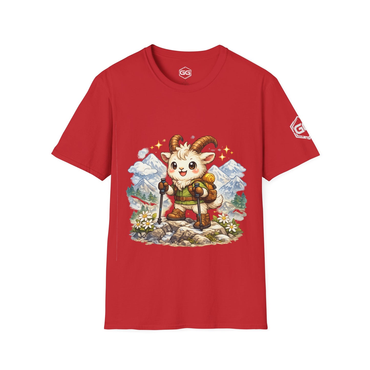 front:10 | Bergziege T-Shirt – Vorderansicht in Rot