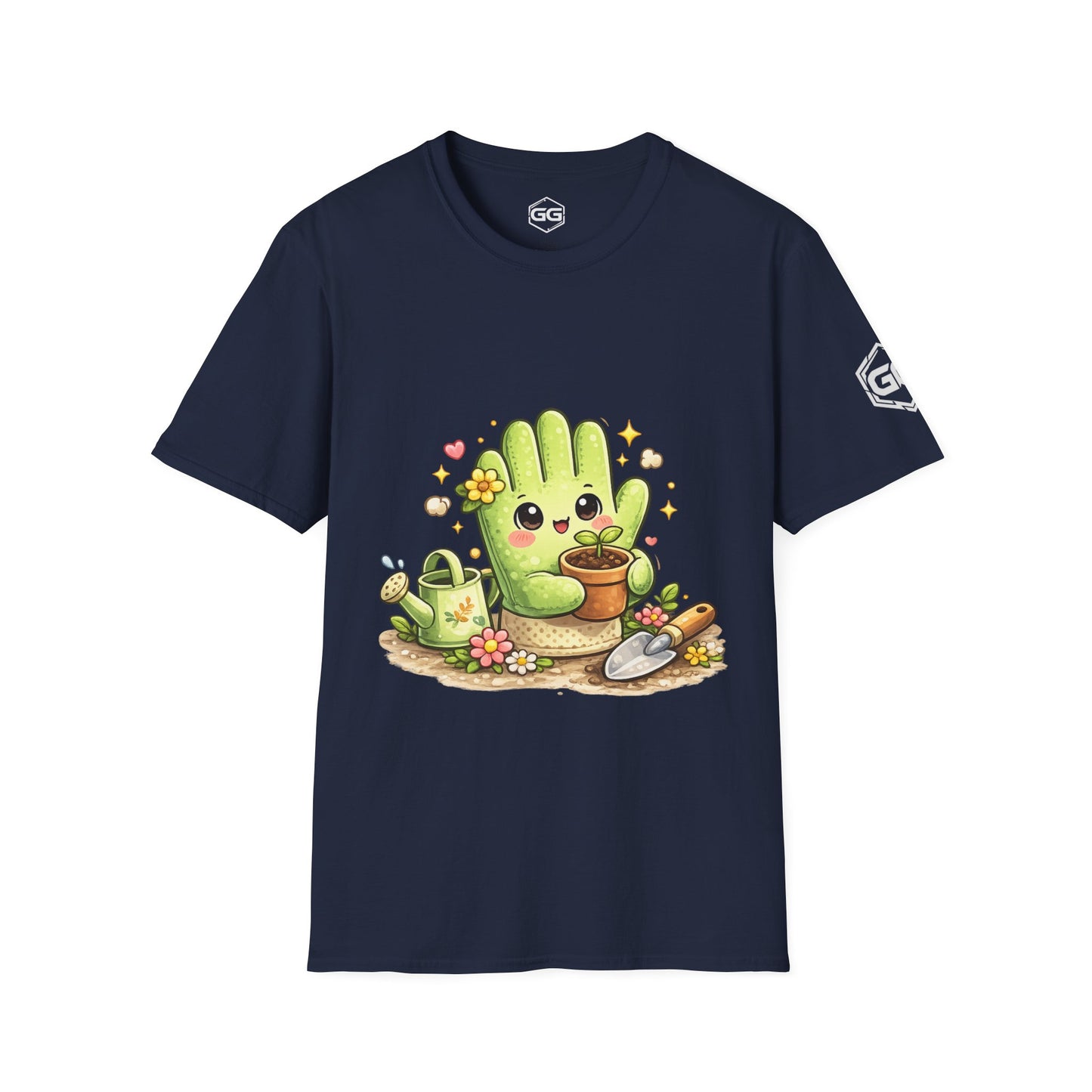 front:9 | Grüner Daumen T-Shirt – Vorderansicht in Navy