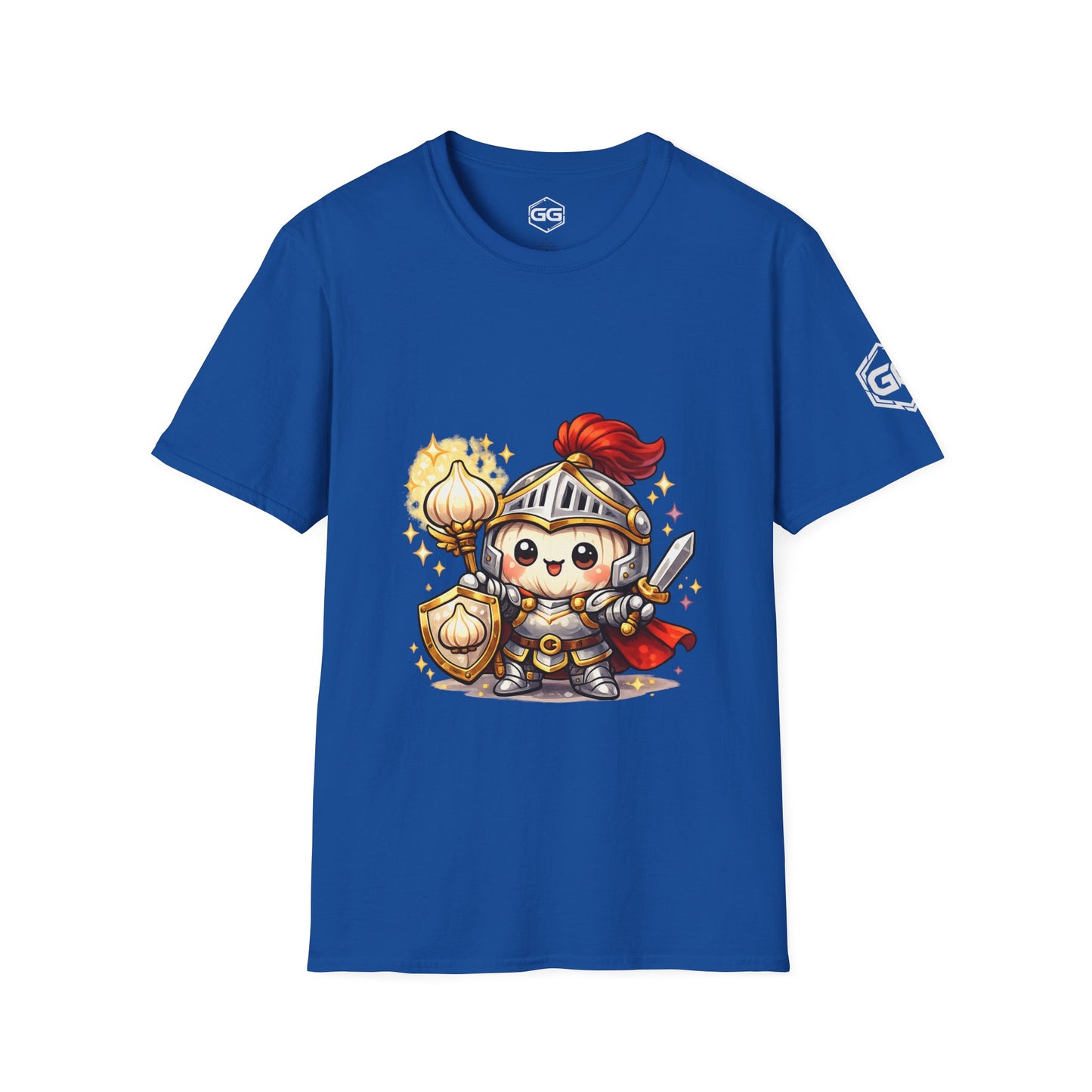 front:8 | Knoblauch Ritter T-Shirt – Vorderansicht in Königsblau