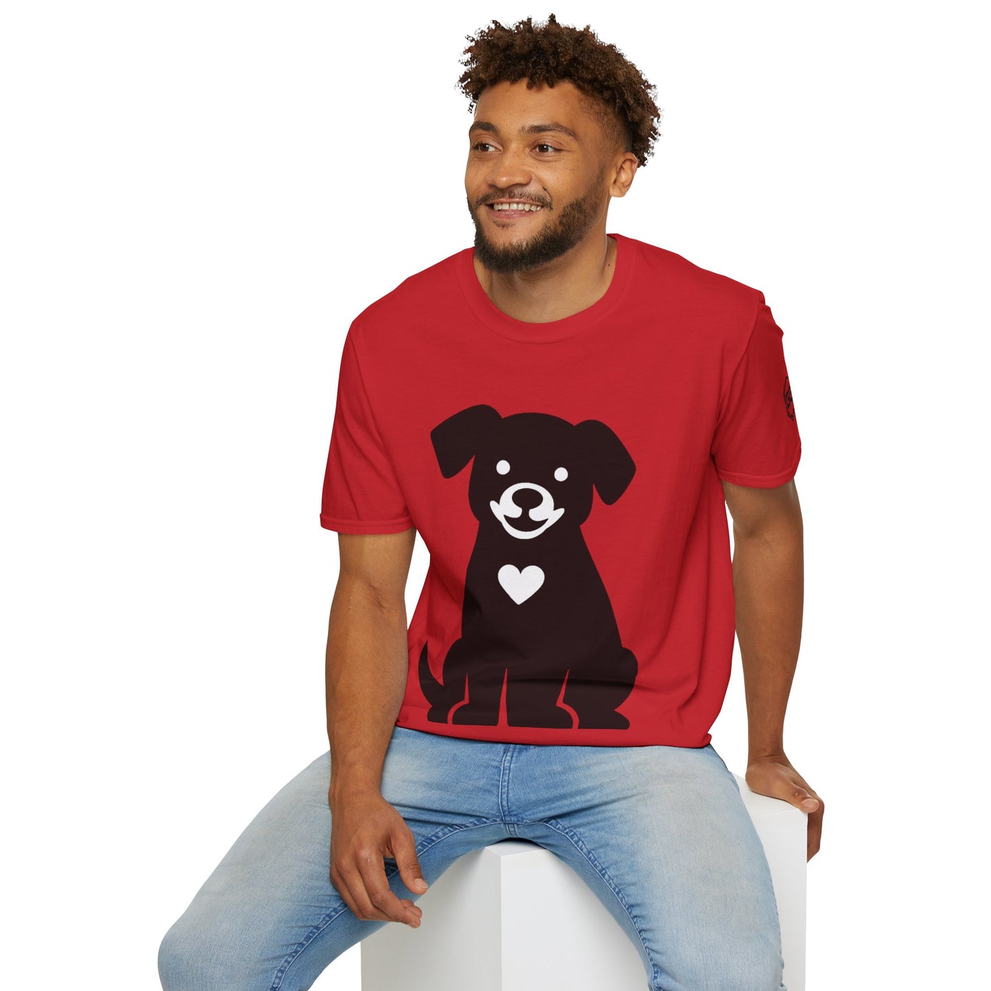 Unisex T-Shirt – Hund umarmt Herz (Gildan 64000) | Garlik Goods