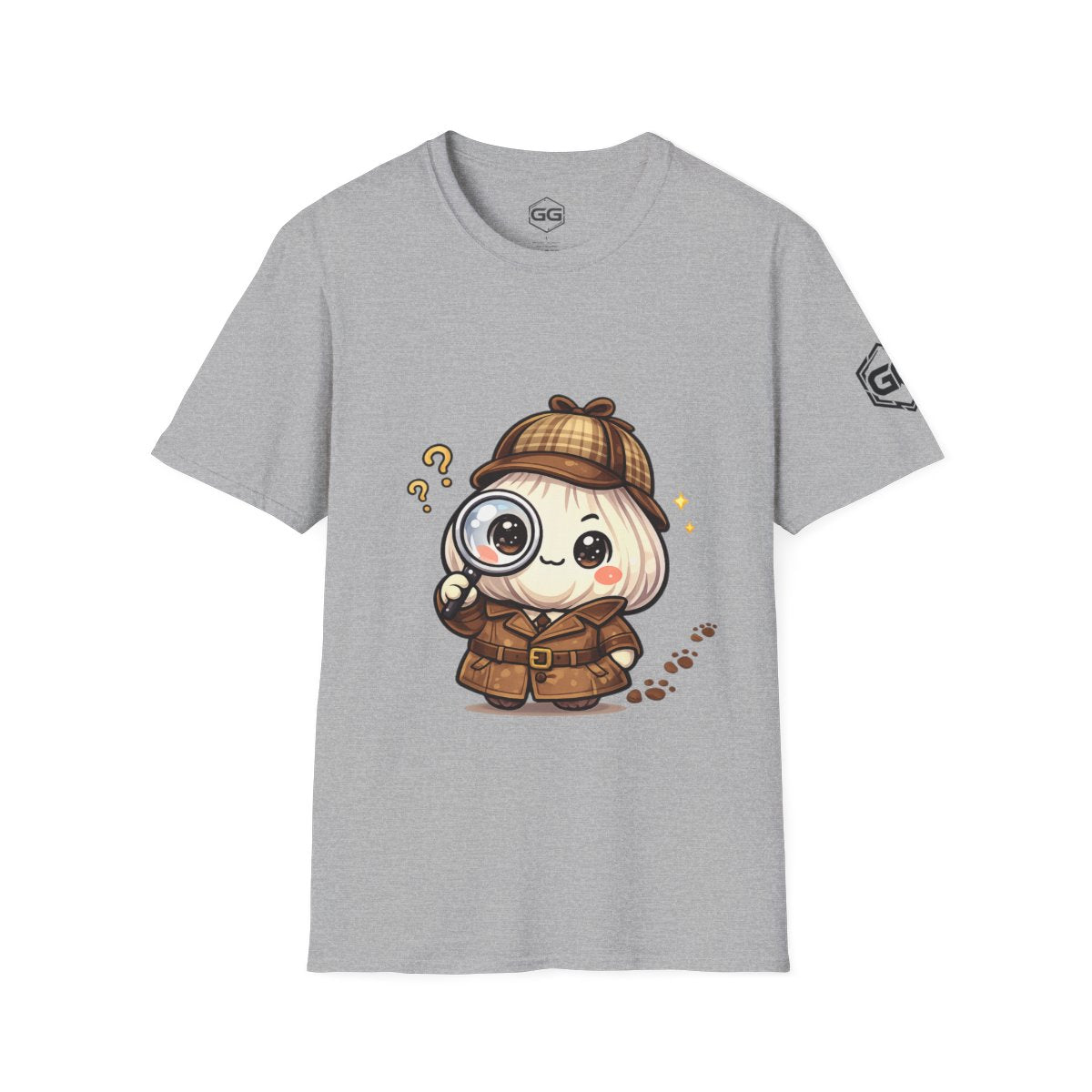 front:2 | Garlic Detective T-Shirt – Vorderansicht in Sportgrau