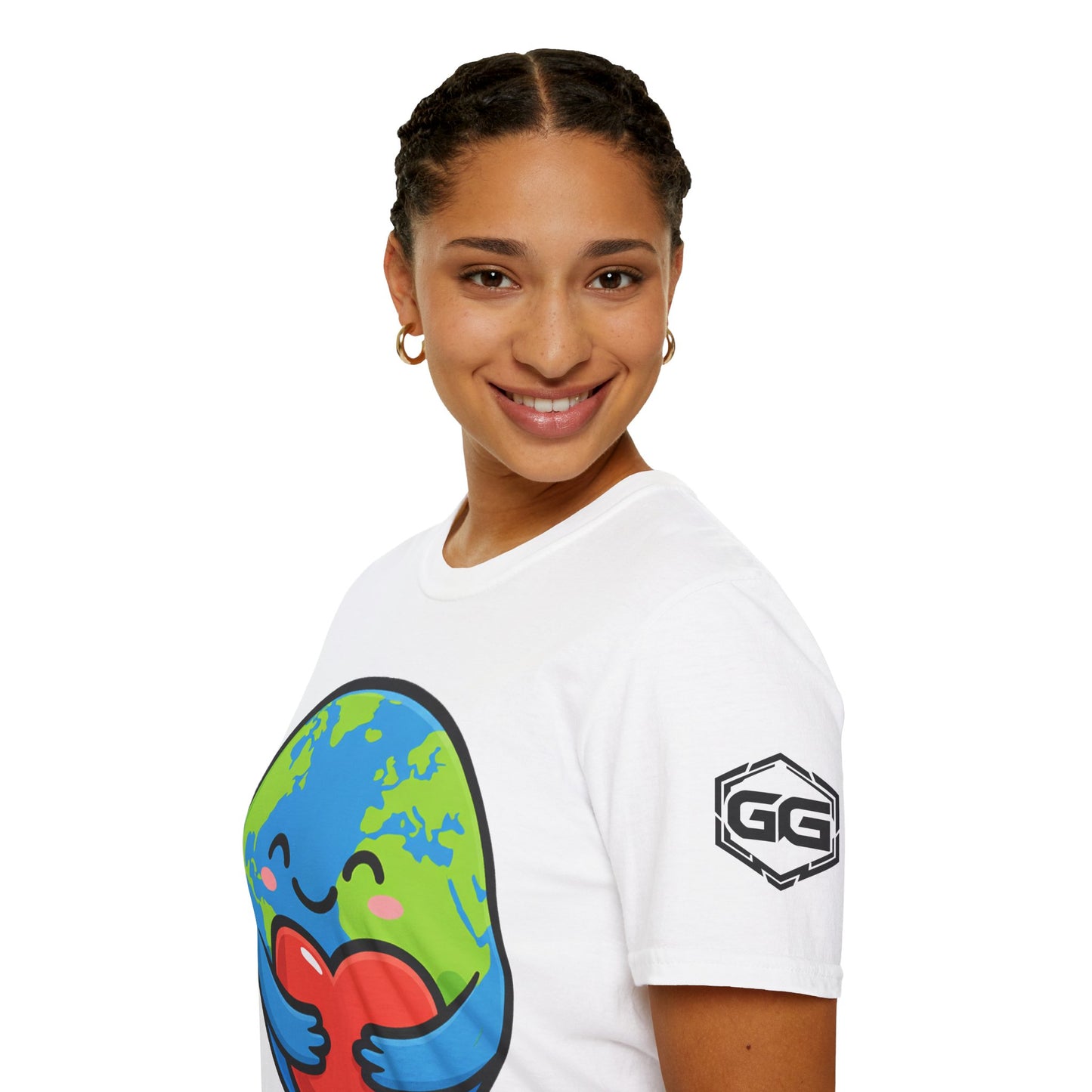 Unisex T‑Shirt – Erde Umarmt Herz (Gildan 64000) | Garlik Goods