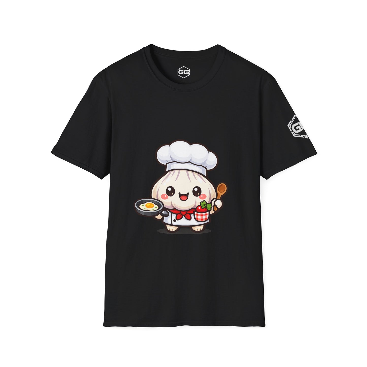front:1 | Garlic Chef T-Shirt – Vorderansicht in Schwarz
