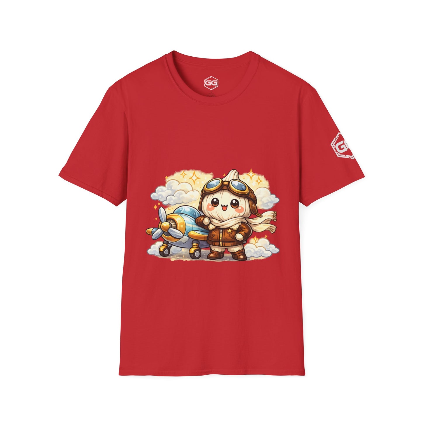 front:10 | Knoblauch Pilot T-Shirt – Vorderansicht in Rot