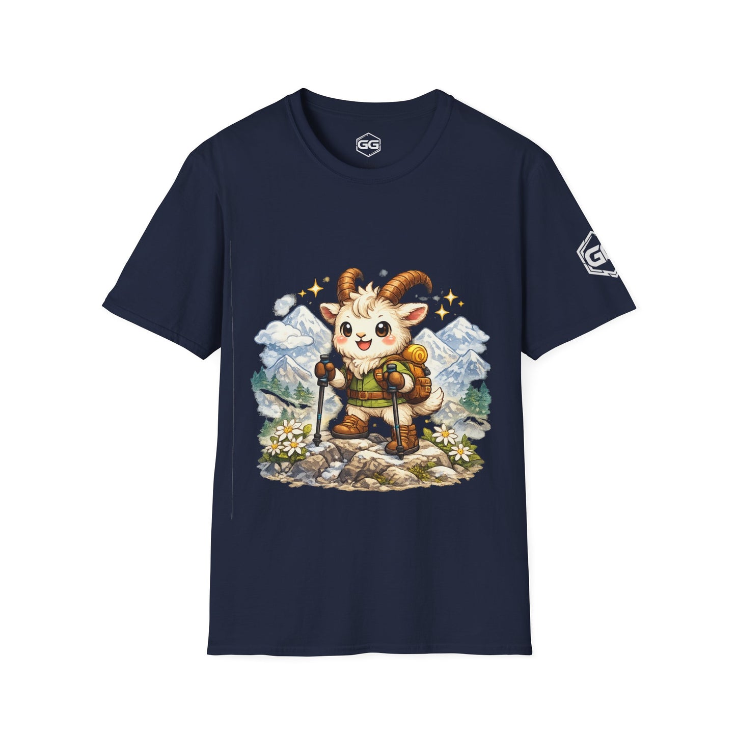 front:9 | Bergziege T-Shirt – Vorderansicht in Navy