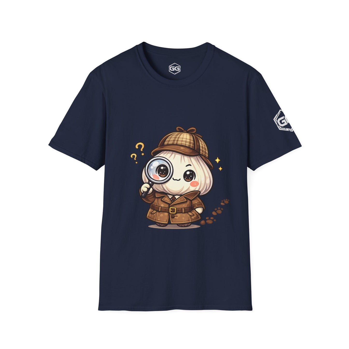 front:9 | Garlic Detective T-Shirt – Vorderansicht in Navy