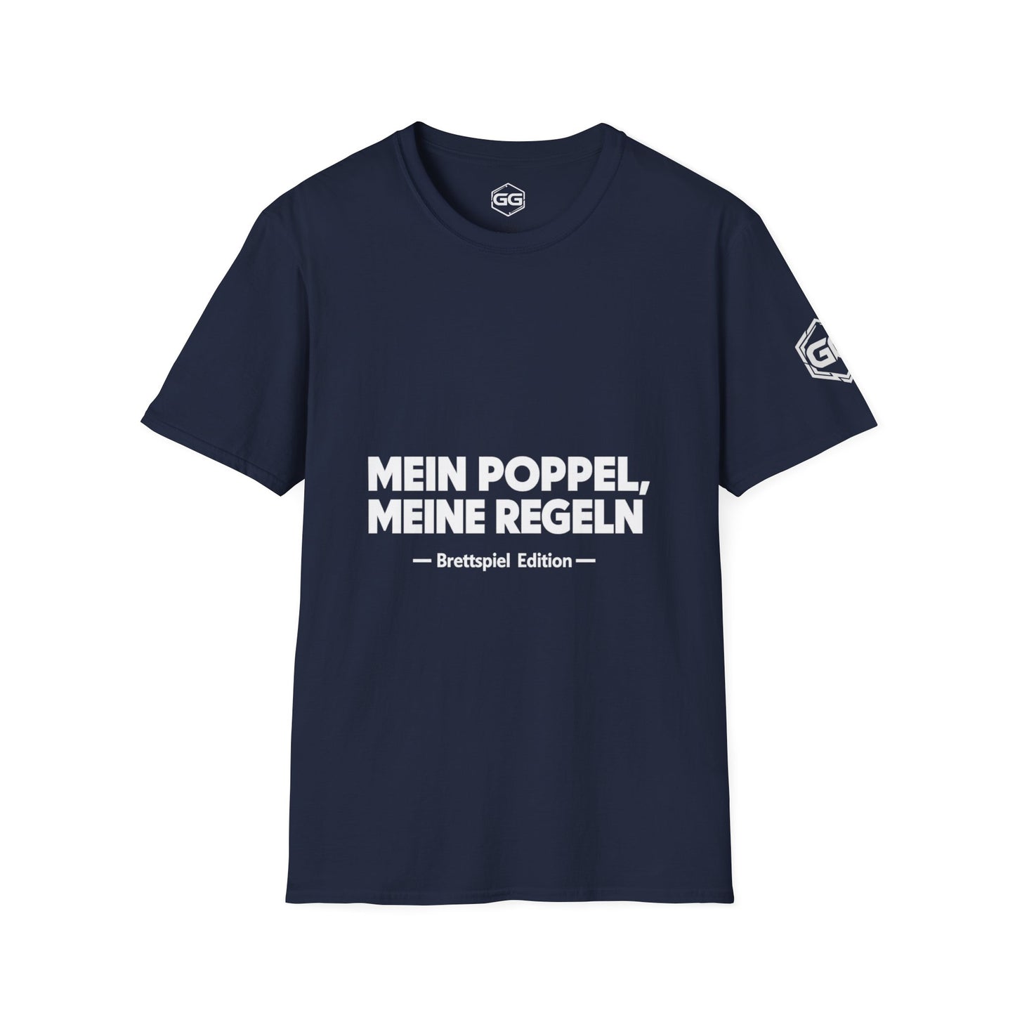 front:9 | My Meeple, My Rules T-Shirt — Board Game Edition – Vorderansicht in Navy