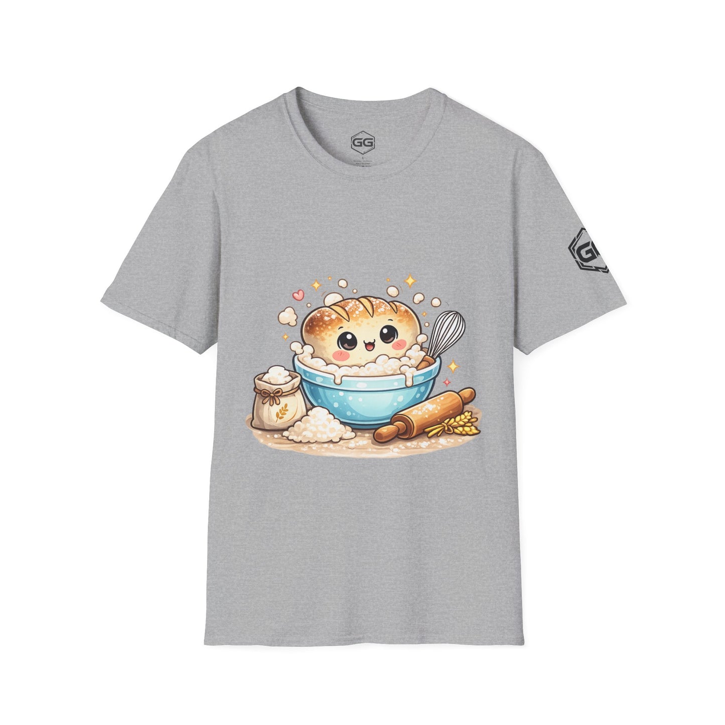 front:2 | Sauerteig-Flüsterer T-Shirt – Vorderansicht in Sportgrau