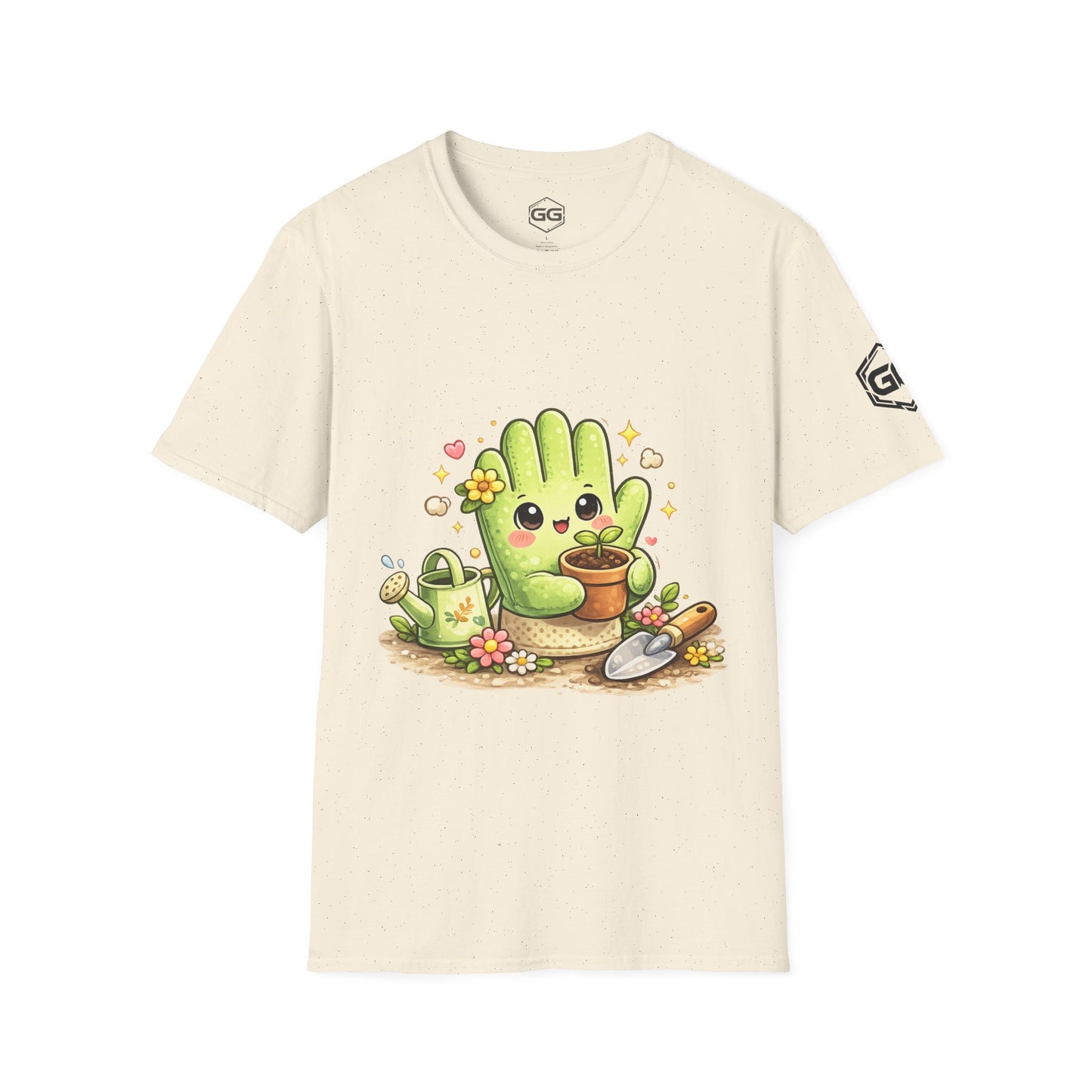 front:4 | Grüner Daumen T-Shirt – Vorderansicht in Natur
