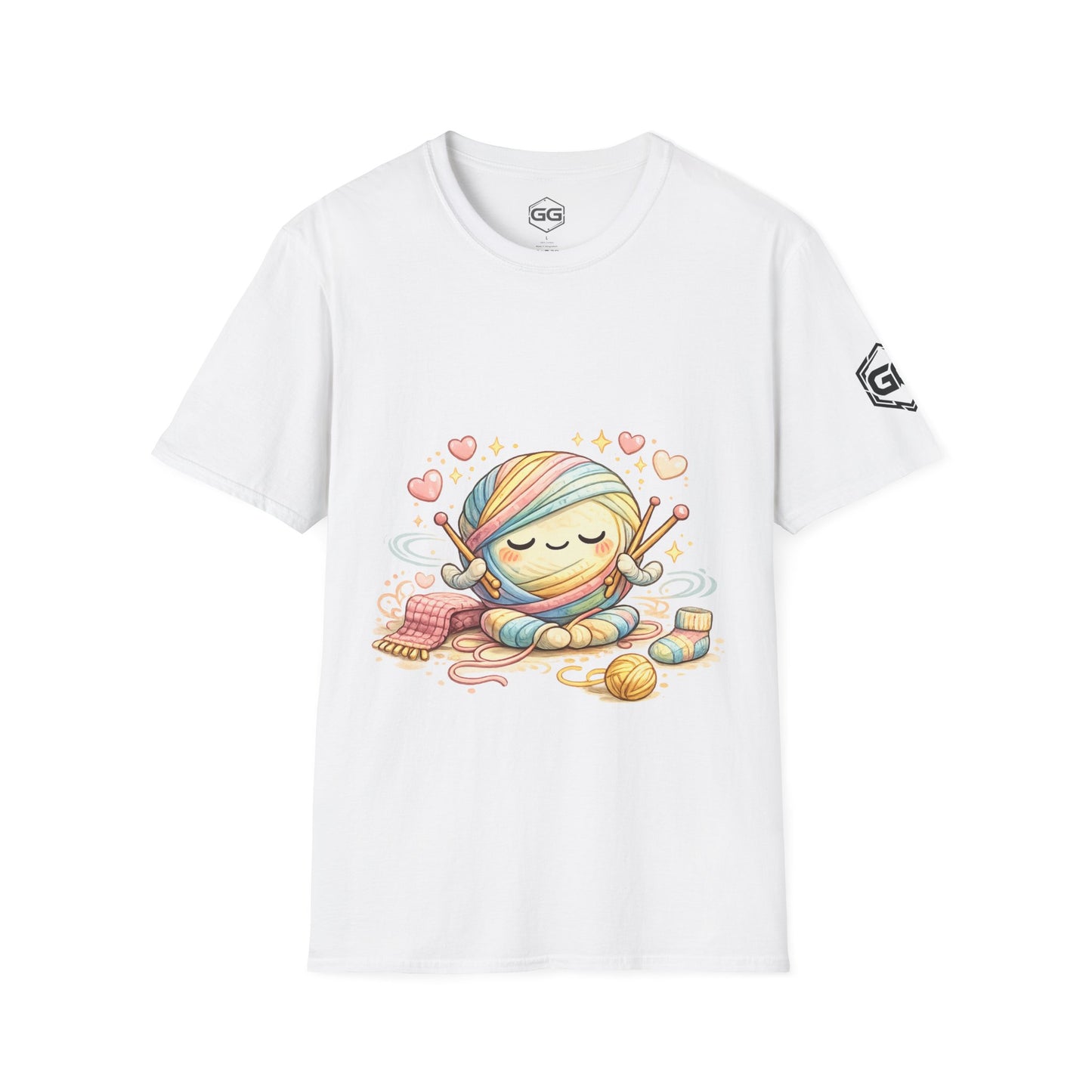 front:0 | Stricken ist mein Yoga T-Shirt – Vorderansicht in Weiß