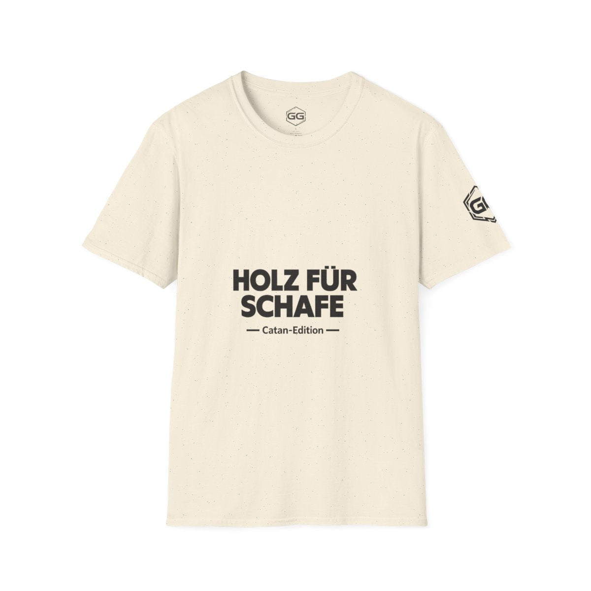 front:4 | Wood for Sheep T-Shirt — Catan Edition – Vorderansicht in Natur