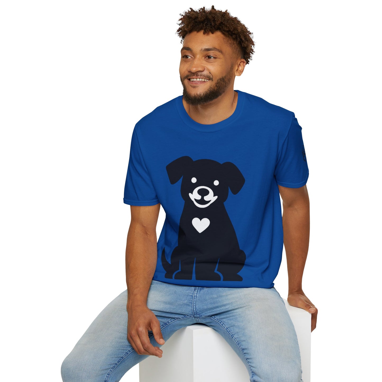 Unisex T-Shirt – Hund umarmt Herz (Gildan 64000) | Garlik Goods