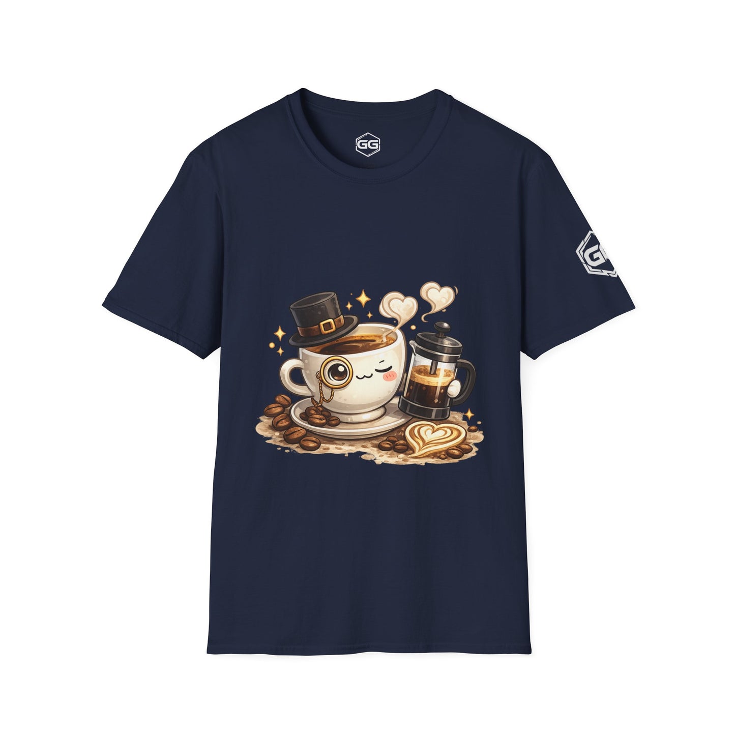 front:9 | Kaffee-Snob T-Shirt – Vorderansicht in Navy